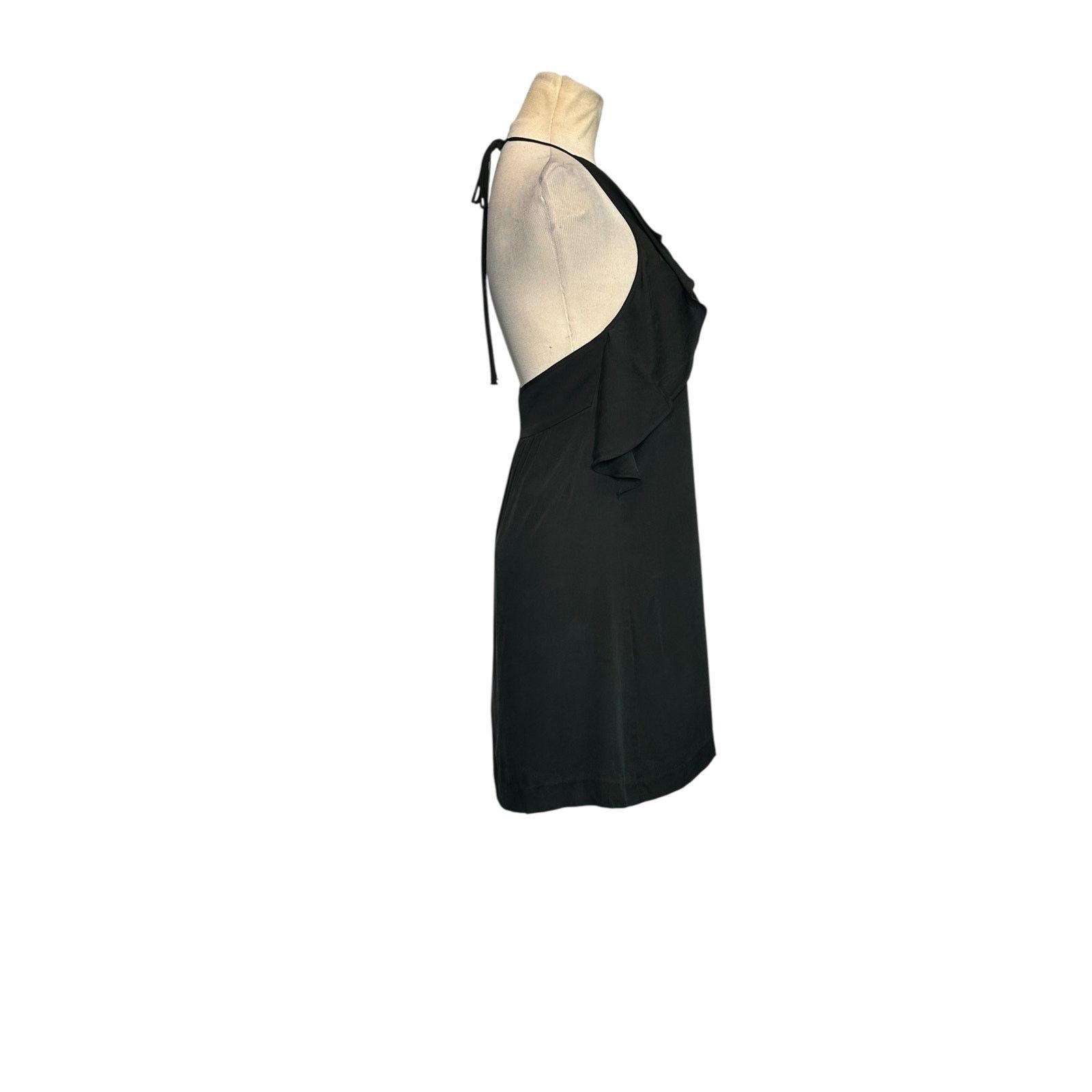 Theory Theory Black Silk Ruffle Open Back Slip Halter Dress Size 2 Size XS / US 0-2 / IT 36-38 - 17 Thumbnail