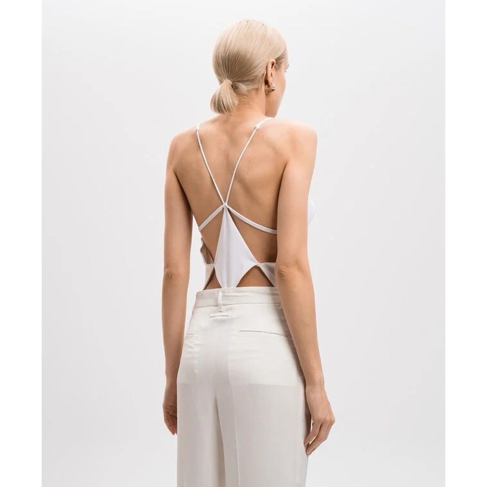 Jean Paul Gaultier Jean Paul Gaultier White bodySuit With Curly Cutouts Women’s Size ONE SIZE - 4 Thumbnail