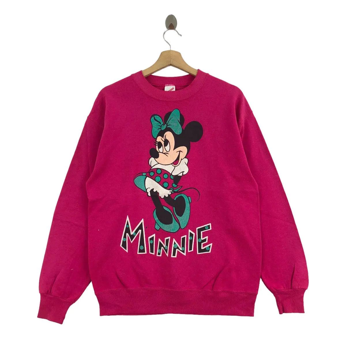 Disney Vintage 90’ DISNEY MINNIE MOUSE Shy Cartoon Sweatshirt Size L / US 10 / IT 46 - 1 Thumbnail