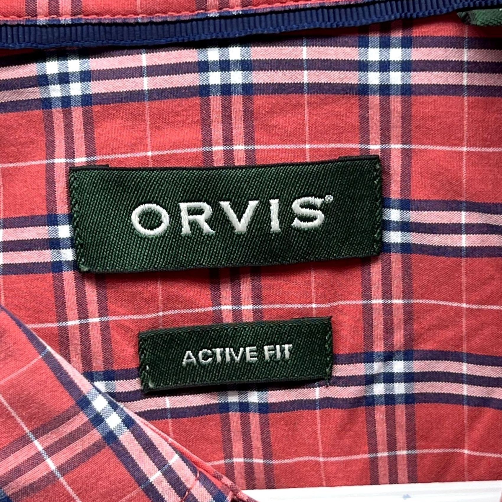 Orvis Orvis Shirt Mens Large Red Plaid Long Sleeve Button Front Casual Active Fit Size US L / EU 52-54 / 3 - 7 Thumbnail