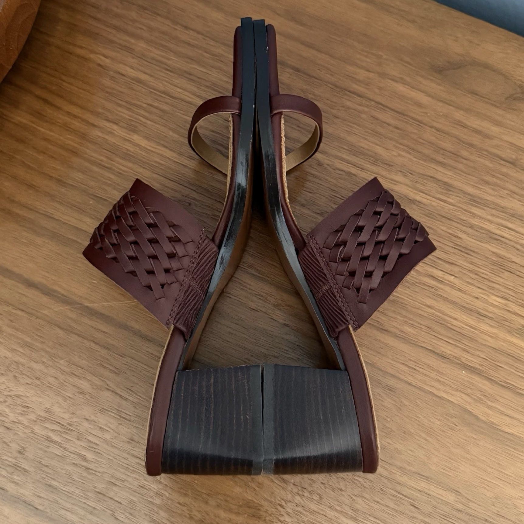 Madewell Madewell Roni Keira Woven Block Heel Sandal In Apple Butter Size 6.5 Womens Heels Apple Butter Block Heel Leather Upper M Width Shoes Size US 7 / IT 37 - 4 Thumbnail
