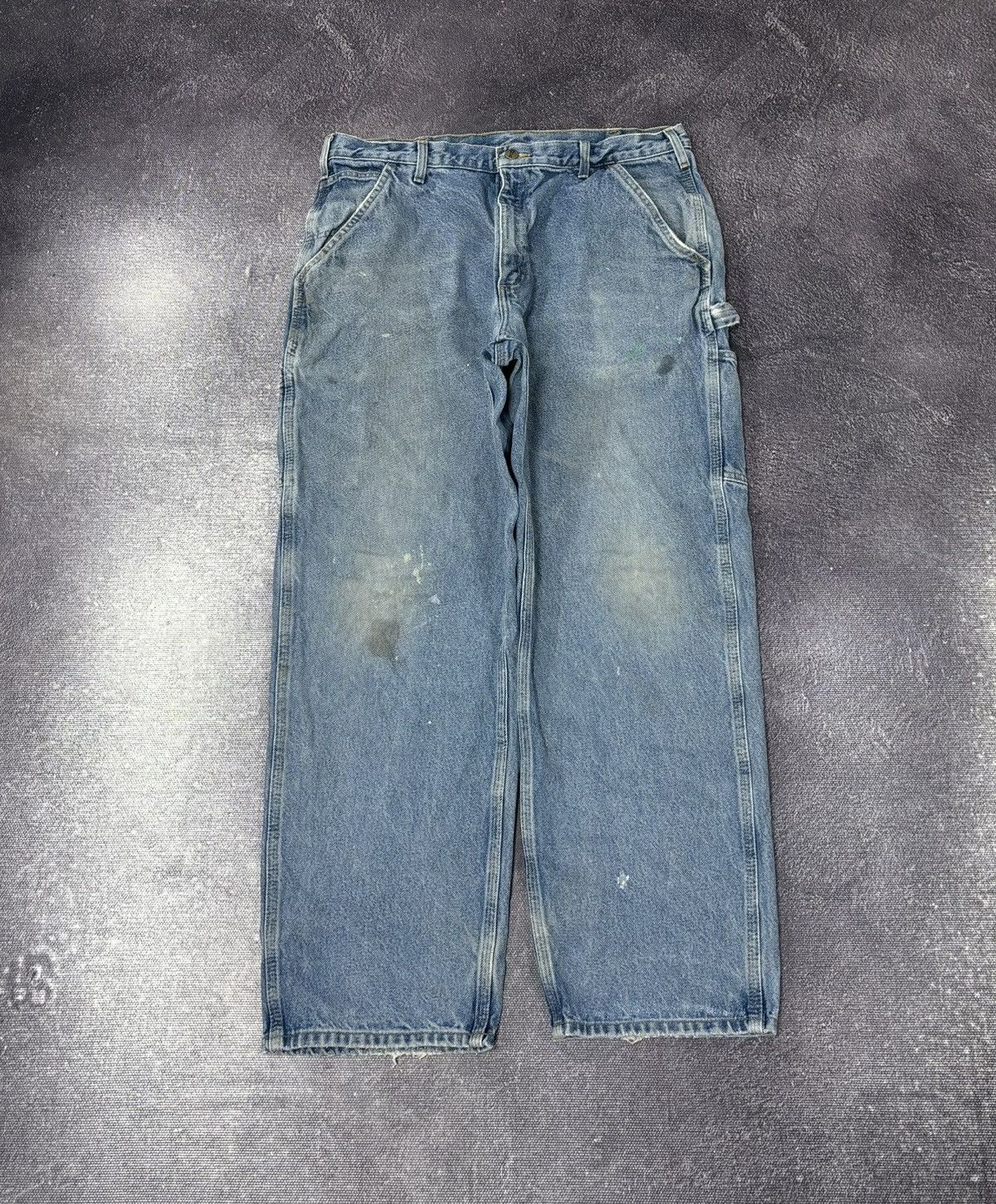 Carhartt Vintage 90s Carhartt USA Light Blue Denim Hype Baggy Jeans Size US 38 / EU 54 - 2 Thumbnail