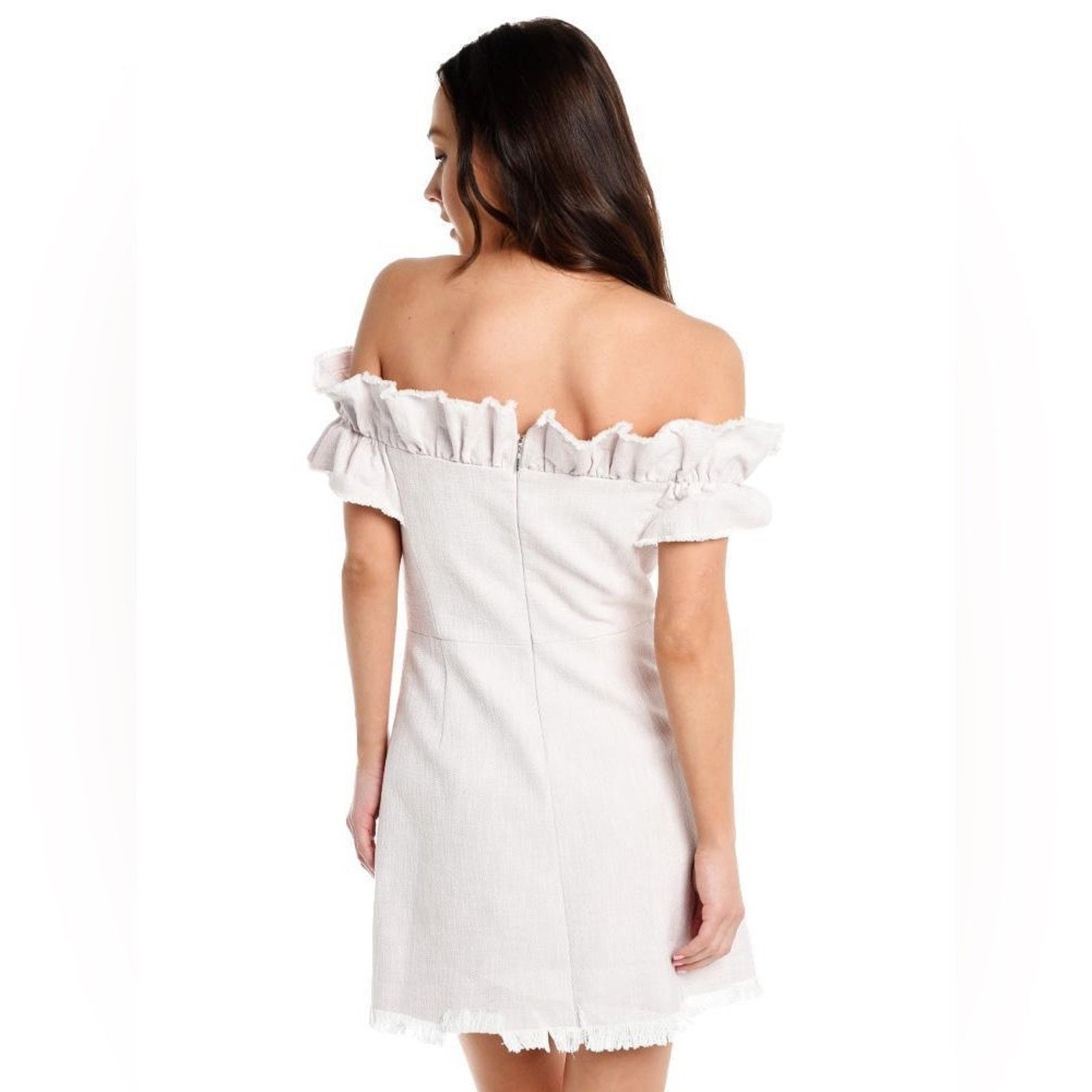 Rebecca Taylor Rebecca Taylor Off-the-Shoulder White Ruffle Dress – Size 4 Size S / US 4 / IT 40 - 4 Thumbnail