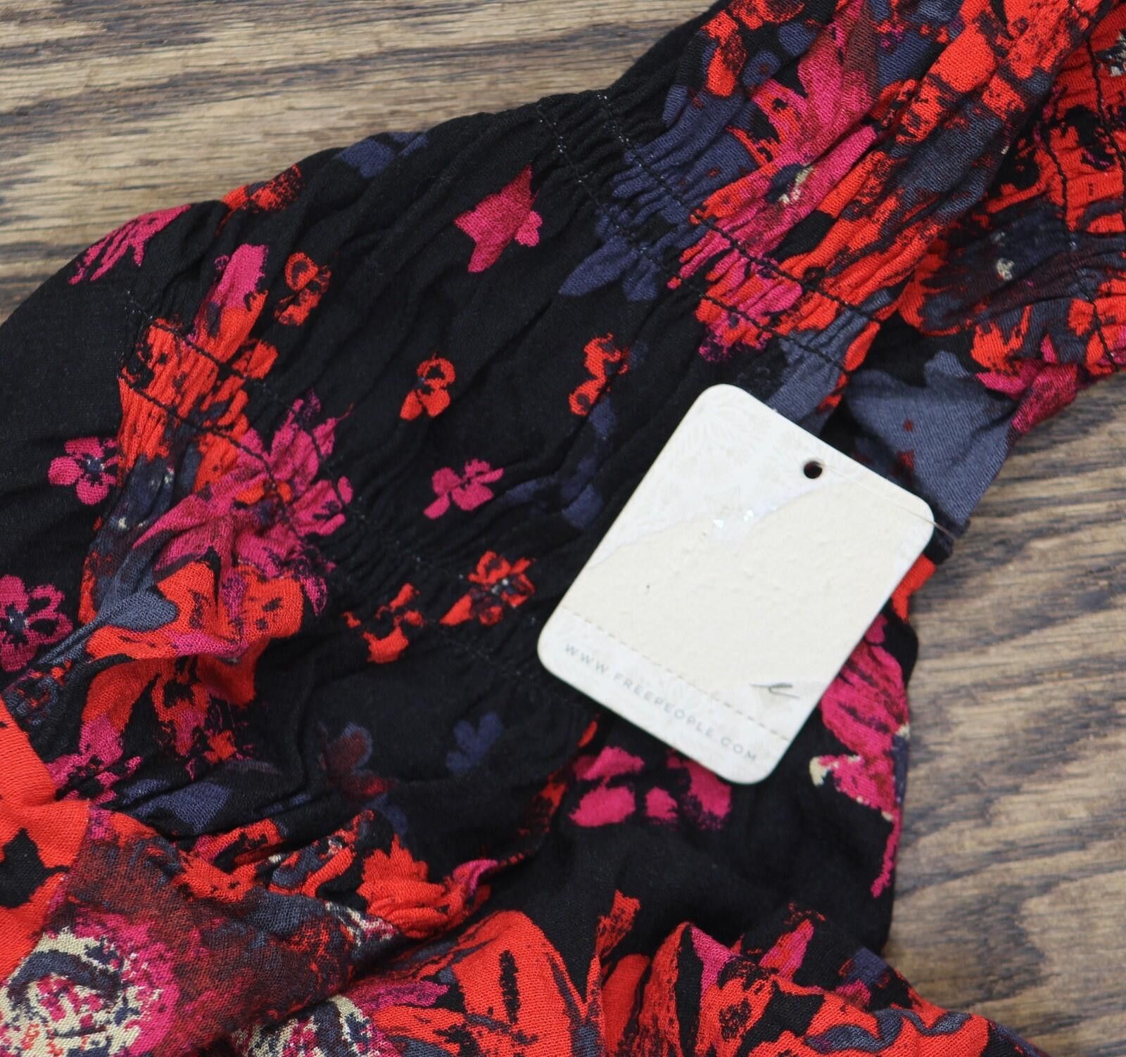 Free People Nwt Free People Front Top Ob1434186 Night Combo Red Black L Size L / US 10 / IT 46 - 3 Thumbnail