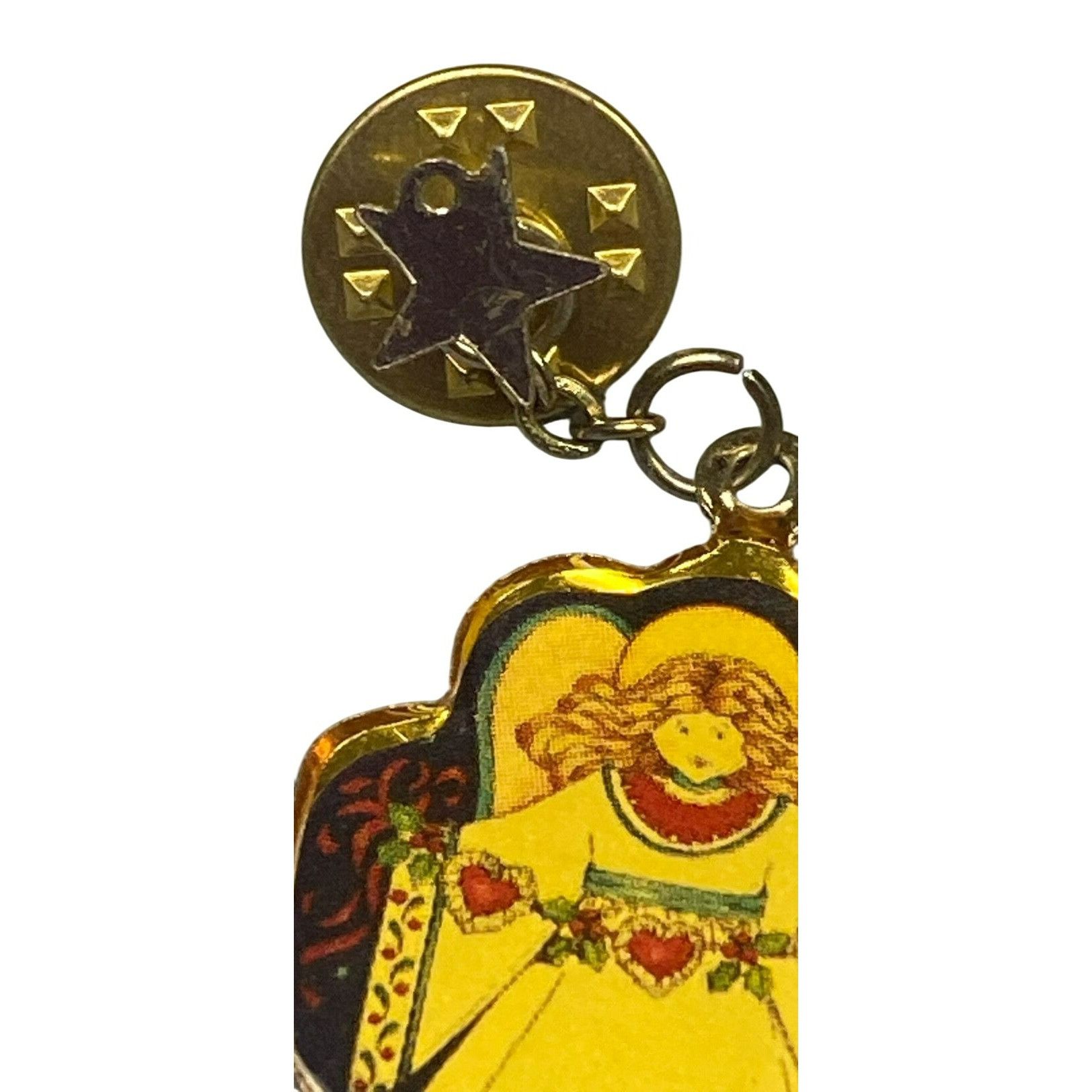 Other Vintage Enamel Angel Charm Dangle Pin Brooch Silver-Tone Sta Size ONE SIZE - 2 Thumbnail