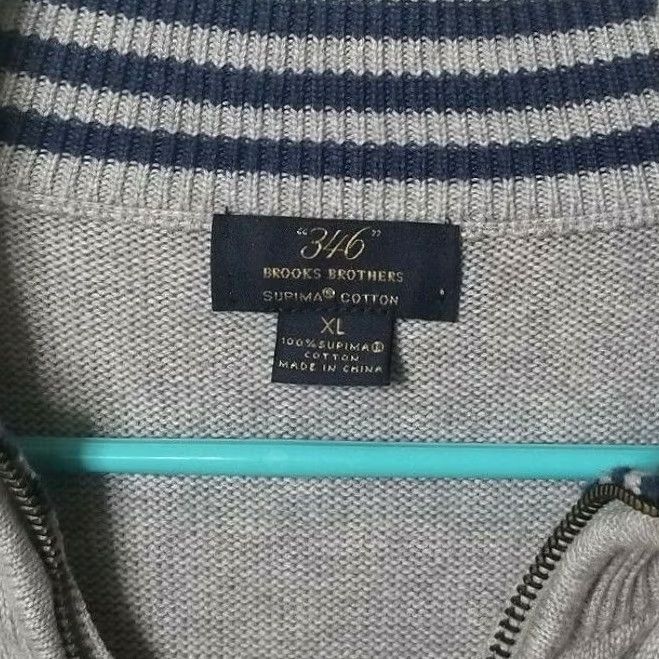 Brooks Brothers Brooks Brothers Mens XL Sweater 1/4 Zip Pullover Supima Cotton Gray Long Sleeve Size US XL / EU 56 / 4 - 6 Thumbnail