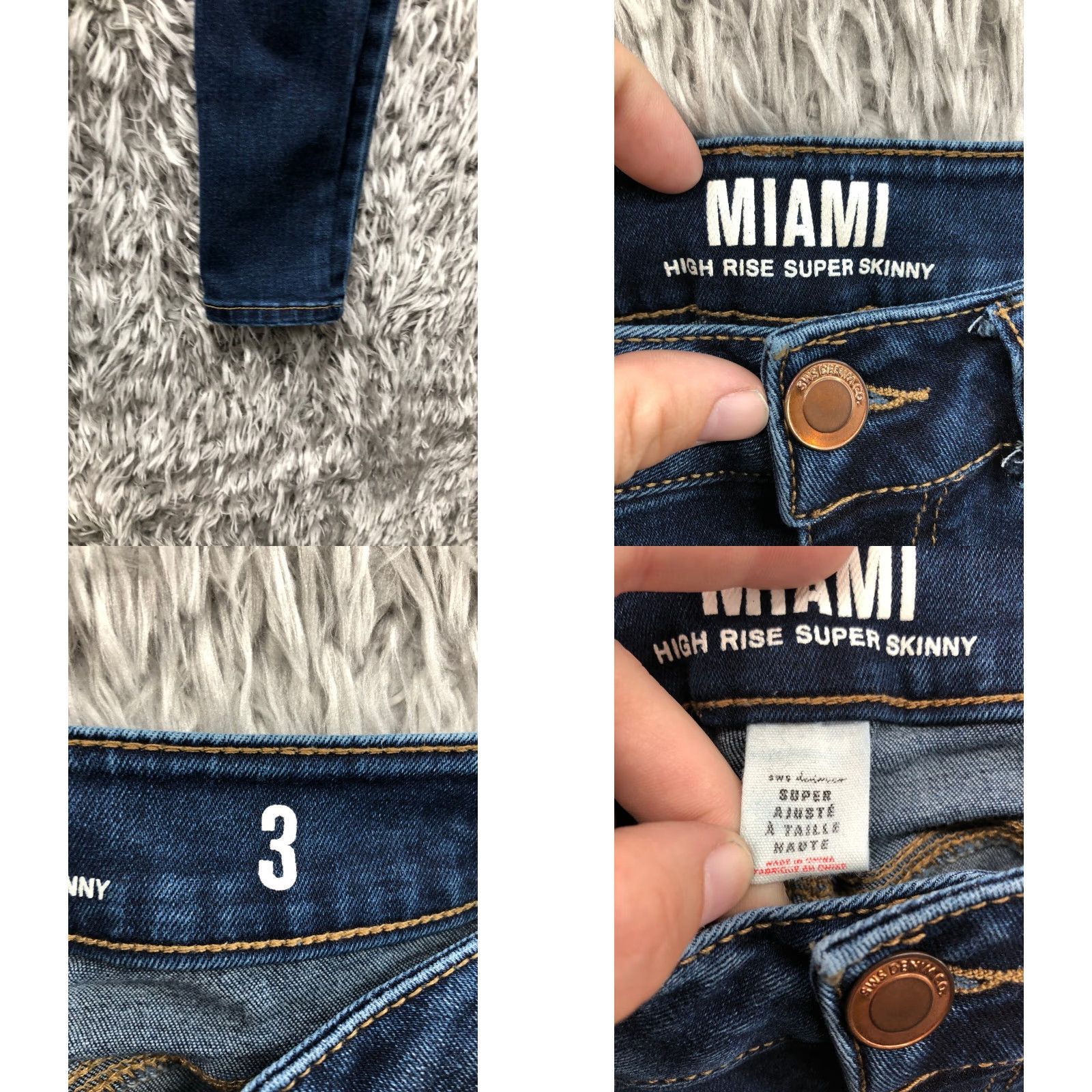 Vintage Miami High Rise Skinny Jeans Juniors Size 3 Dark Wash Blue Denim 5-Pocket Womens Jeans Size 26" / US 2 / IT 38 - 8 Thumbnail