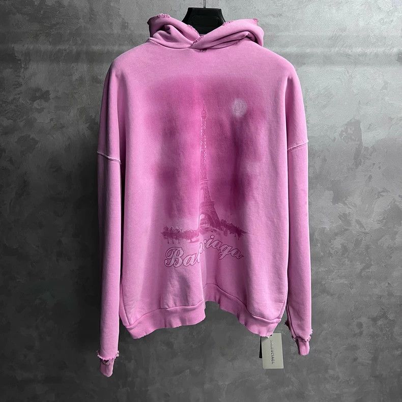 Balenciaga Balenciaga Light pink monogrammed architectural print hood Size US M / EU 48-50 / 2 - 1 Thumbnail