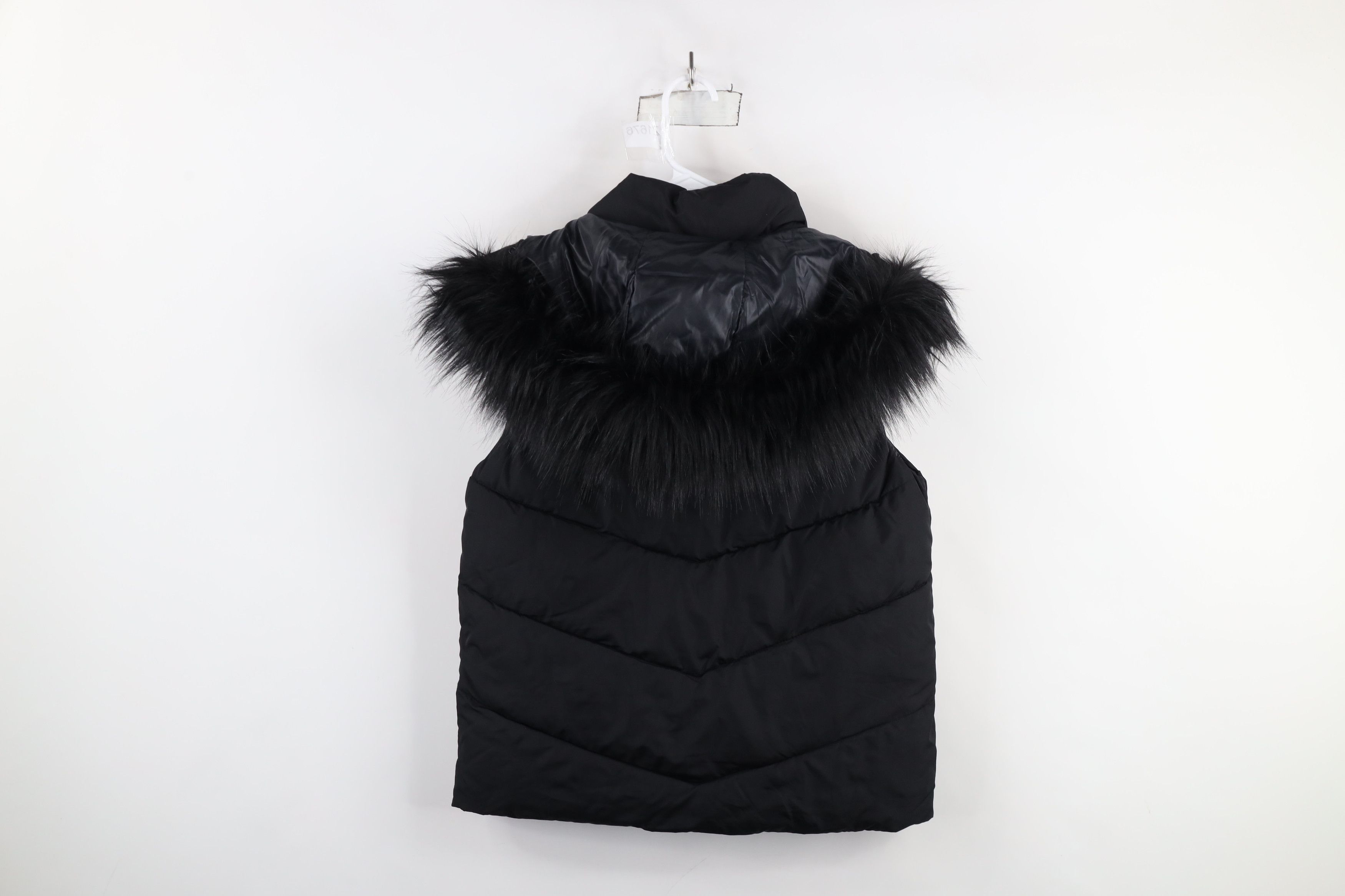 Gap × Vintage Vintage Y2K Gap Faux Fur Plush Hooded Puffer Vest Jacket Size L / US 10 / IT 46 - 11 Thumbnail
