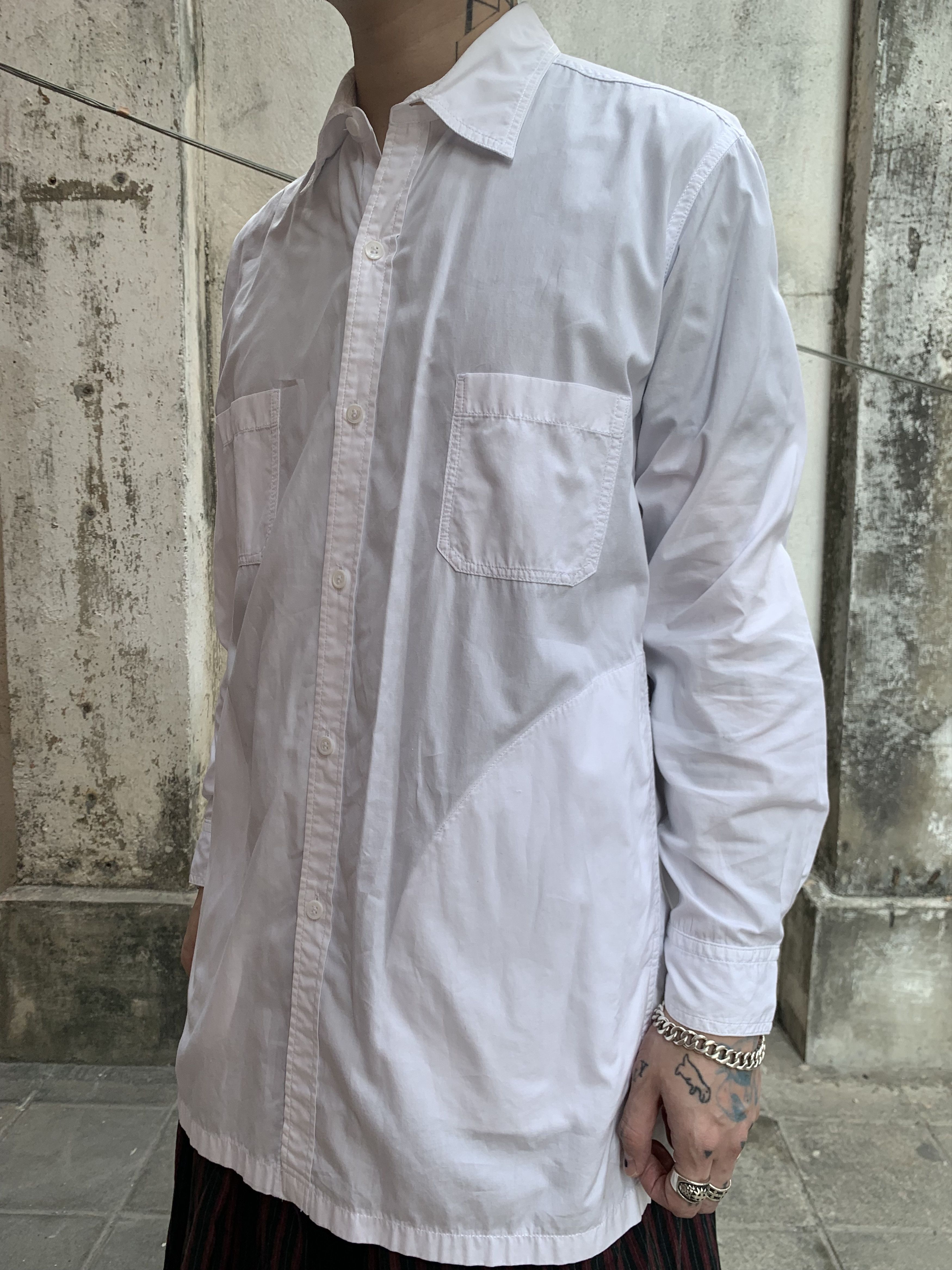 Yohji Yamamoto Yohji Yamamoto Produce Long White Shirt Size US L / EU 52-54 / 3 - 4 Thumbnail
