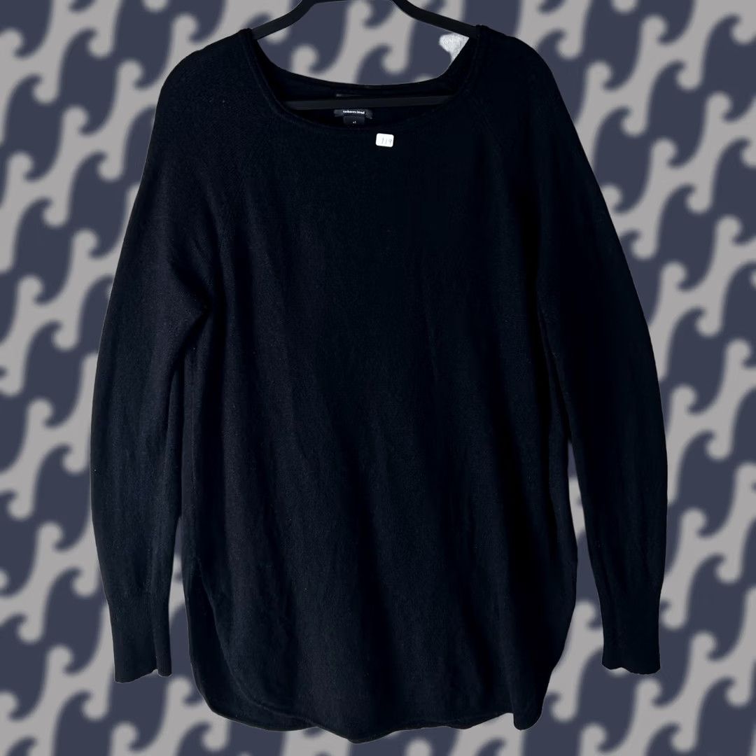 Vintage Halogen Sweater Womens XL Black Wool Cashmere Blend Pullover Crew Neck Size XL / US 12-14 / IT 48-50 - 1 Thumbnail