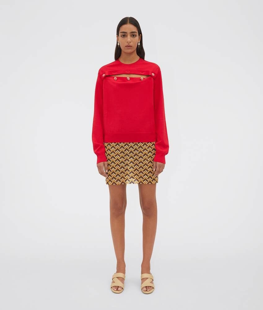Bottega Veneta o1y0725 Sweater in Red Size S / US 4 / IT 40 - 2 Thumbnail