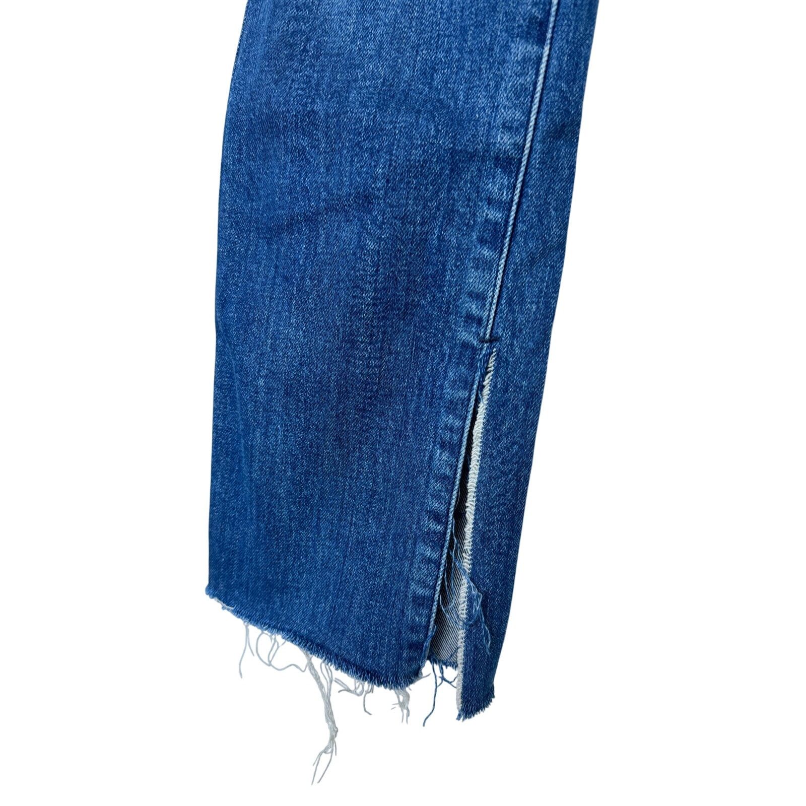 7 For All Mankind 7 For All Mankind High Waist Straight Jeans Side Slit Size 24" / US 00 / IT 34 - 3 Thumbnail