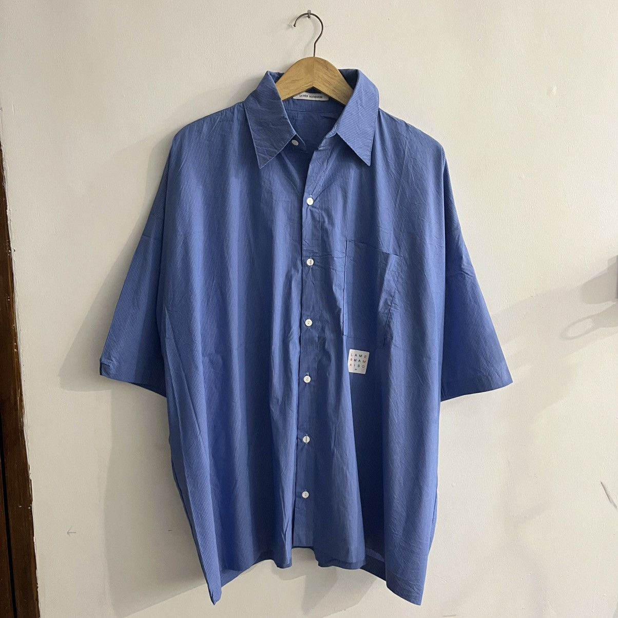 Issey Miyake La mer mamaison - Blue oversized ss button up short Size US XL / EU 56 / 4 - 1 Thumbnail