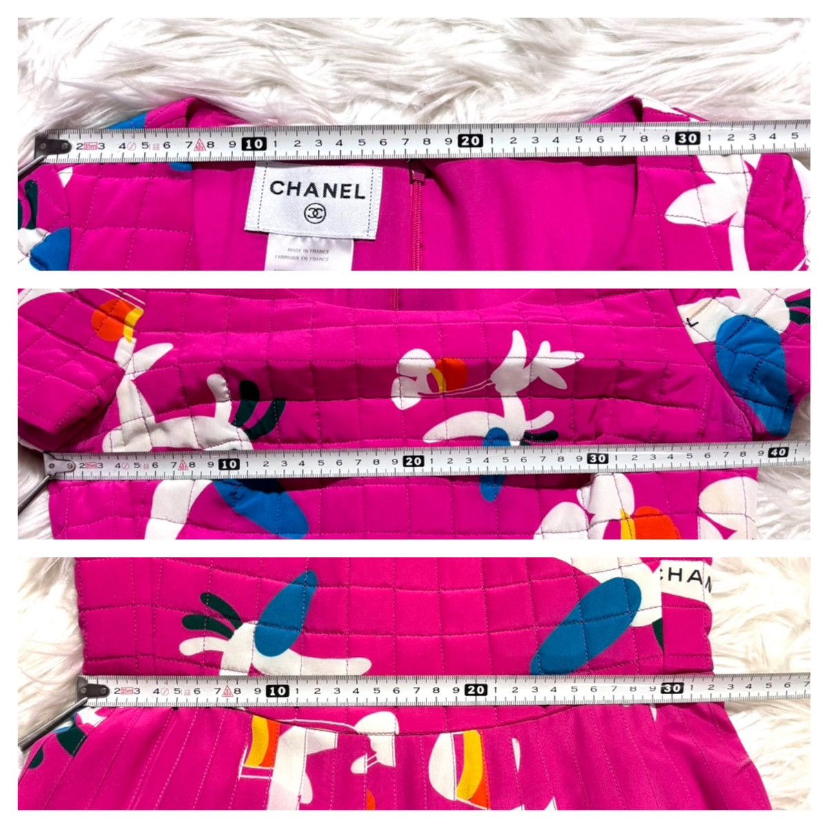 Chanel runway Chanel quilted short sleeve floral dress, pink Size XS / US 0-2 / IT 36-38 - 4 Thumbnail