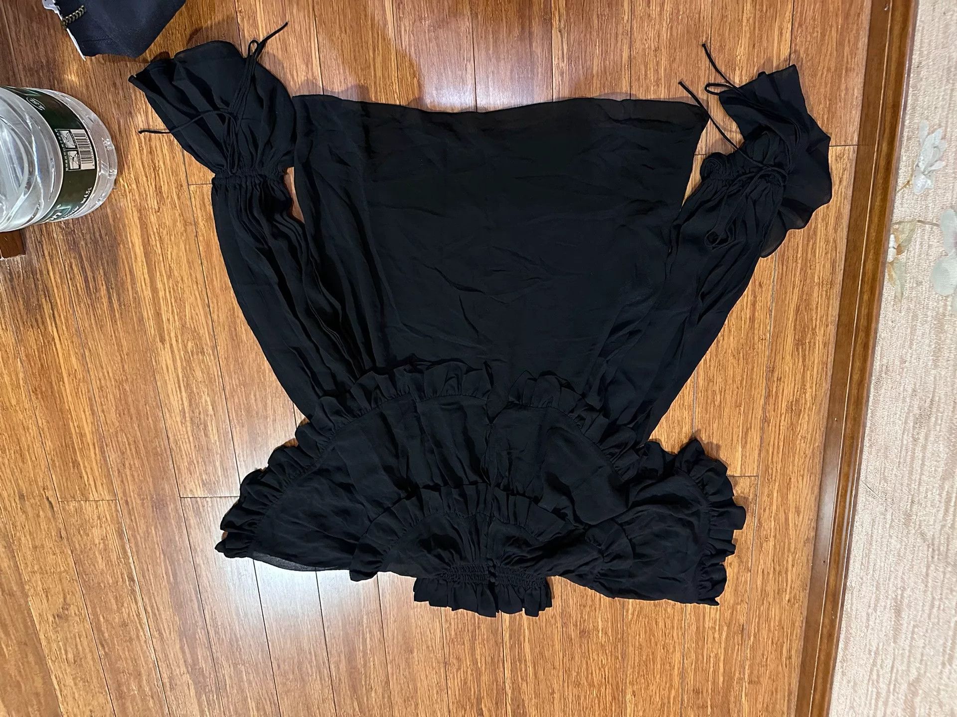 Saint Laurent Paris Saint Laurent Black Pleated Silk Top Size XS / US 0-2 / IT 36-38 - 1 Thumbnail
