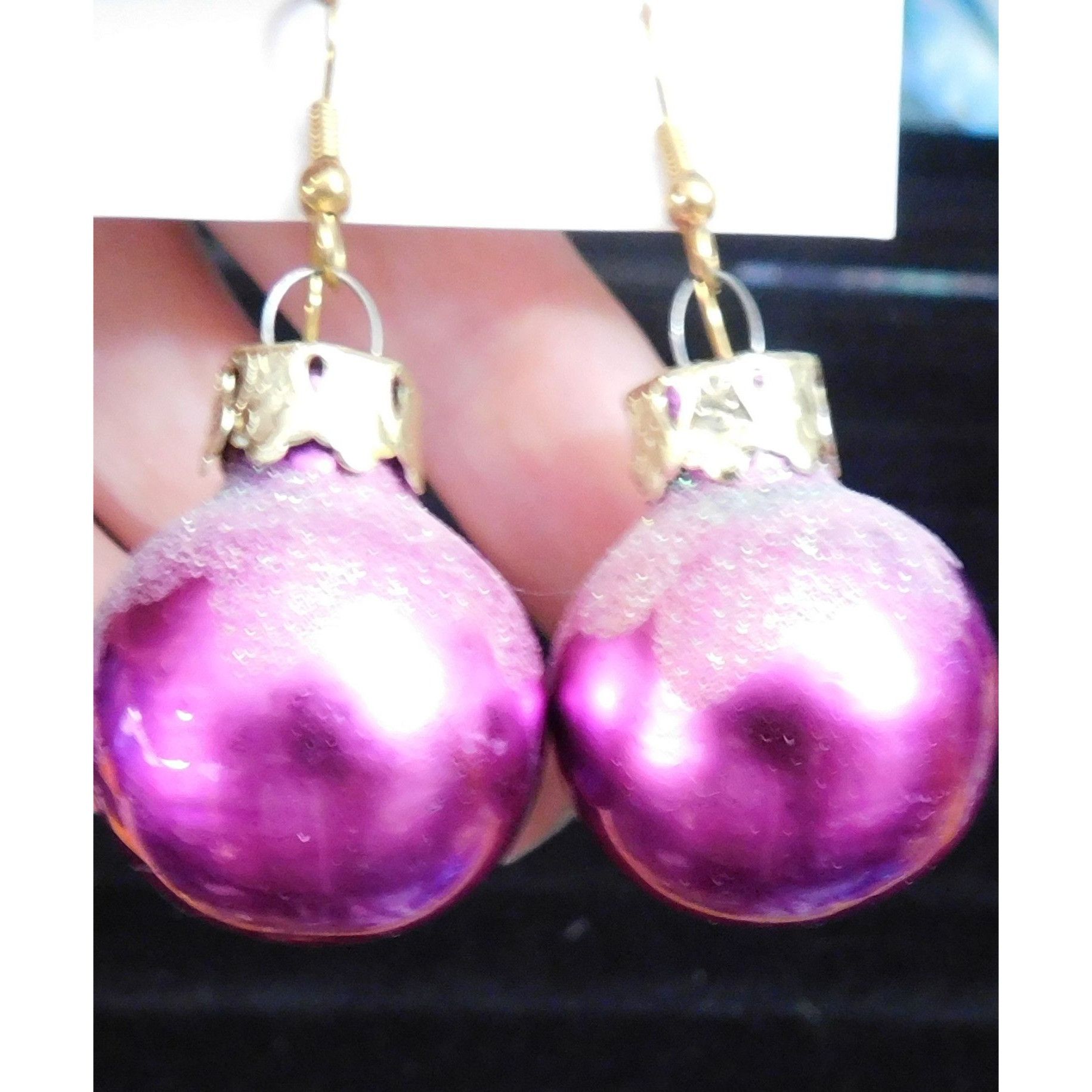 Other Snowy Purple Holiday Ornament Drop Earrings Size ONE SIZE - 2 Thumbnail
