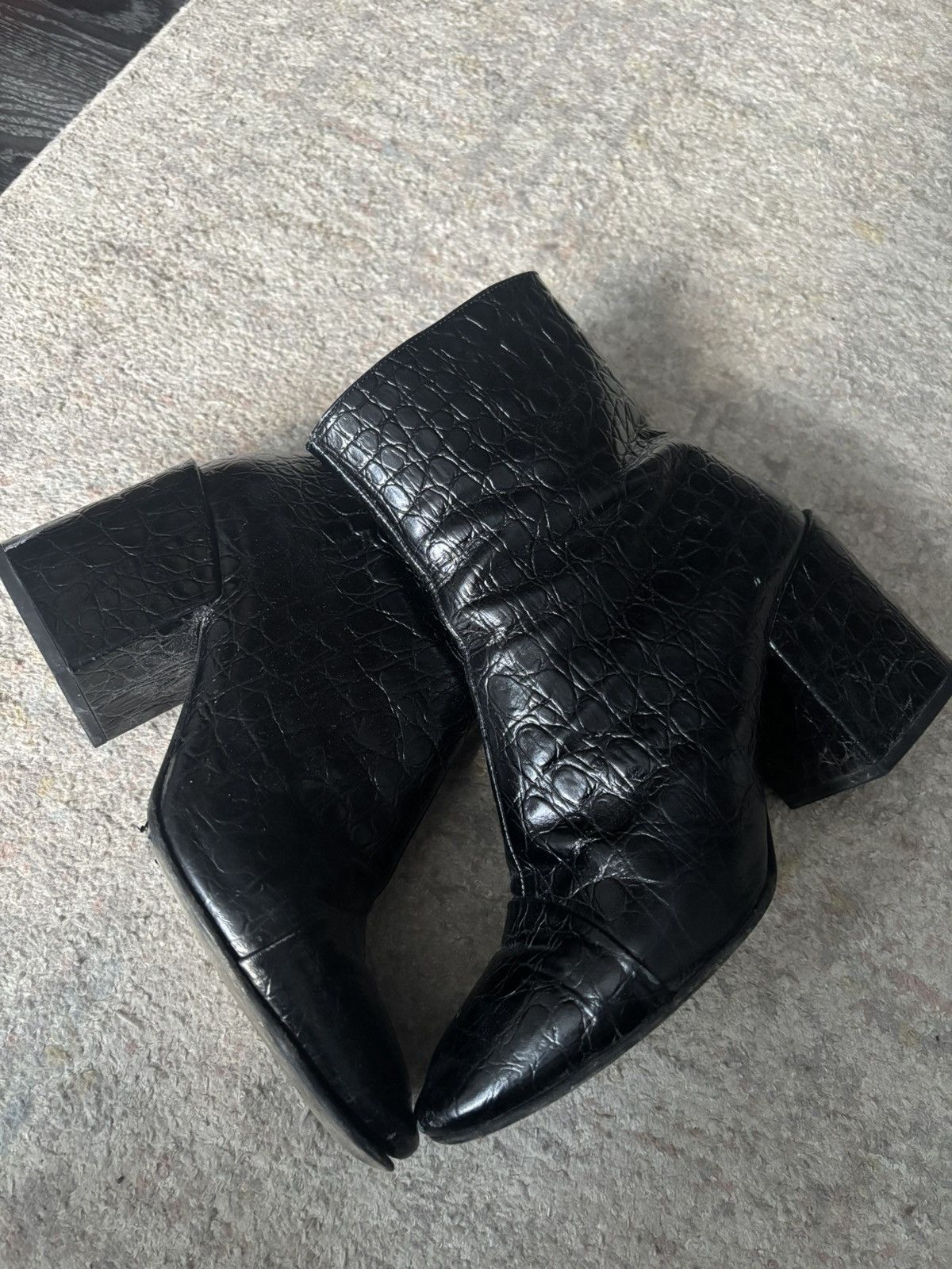 Dries Van Noten Croc embossed leather boots Size US 9 / IT 39 - 6 Thumbnail