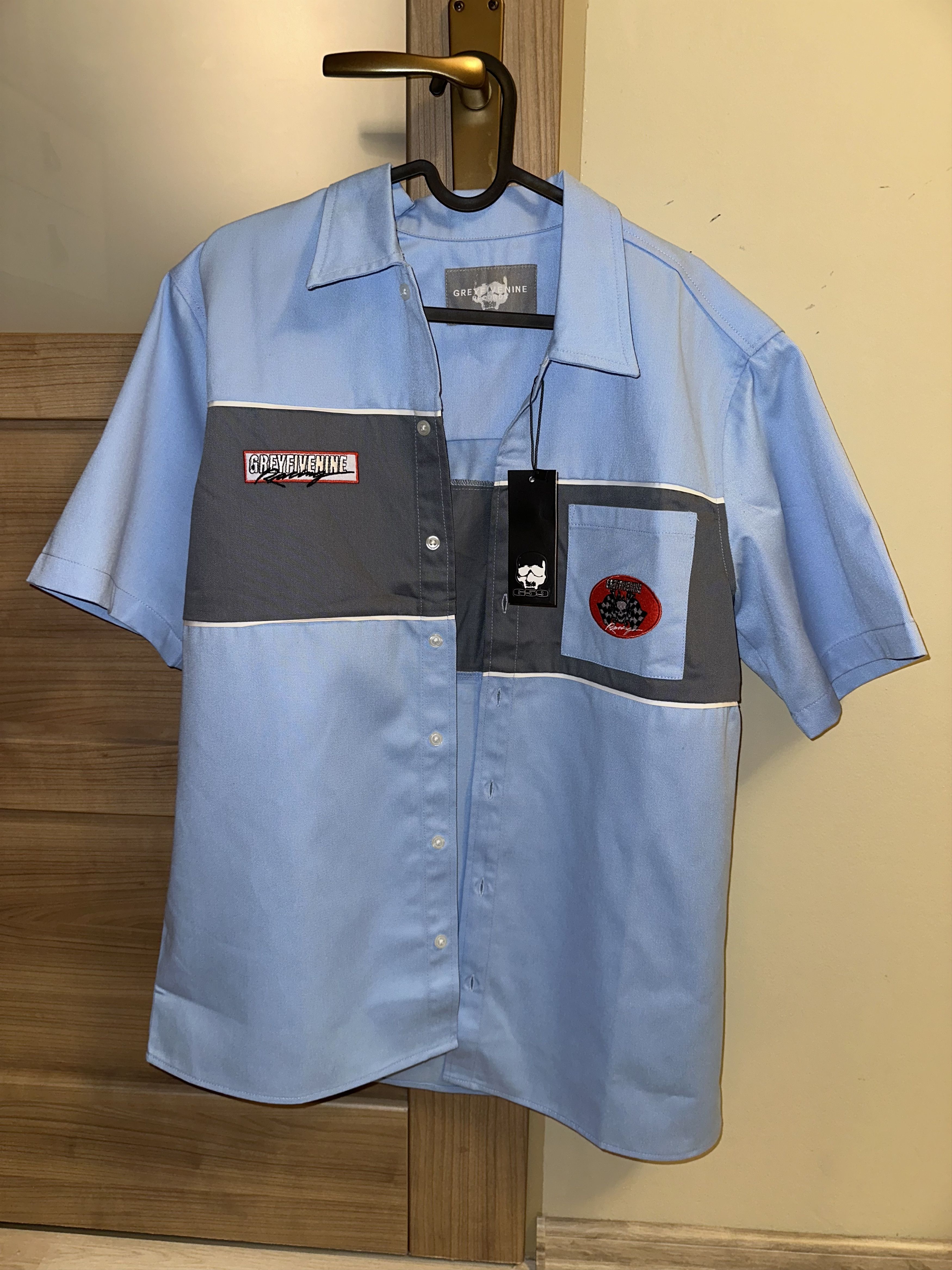 image of G59 Records G59 Garage Shirt in Blue, Men's (Size Small)