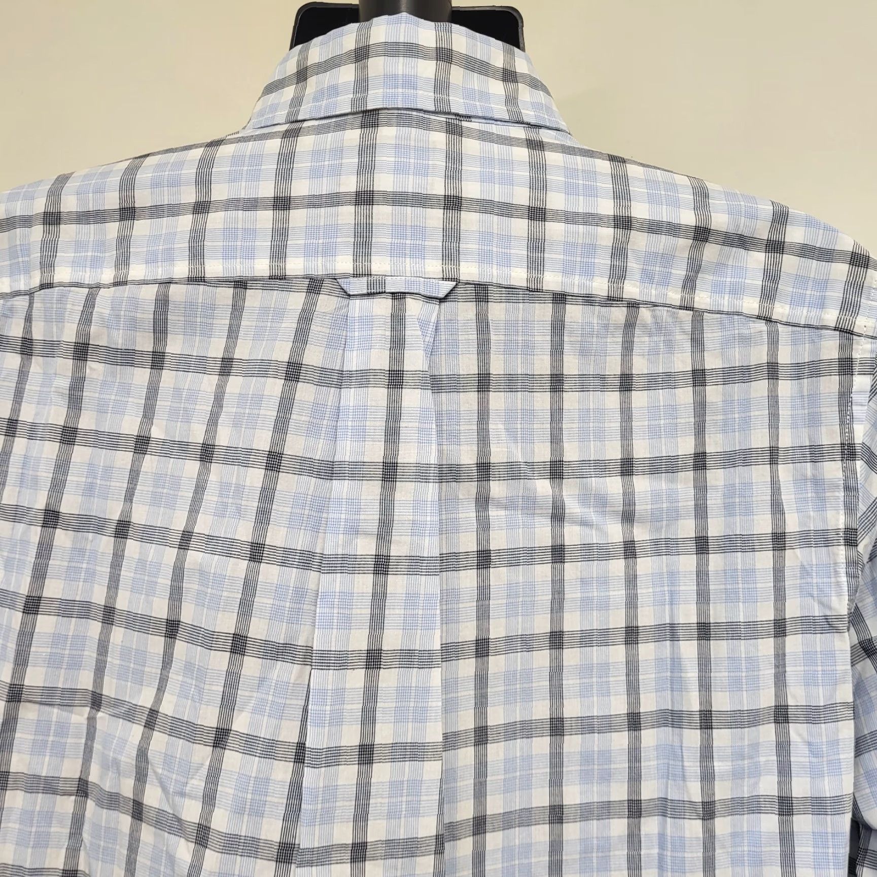 Lands' End Lands' End Oxford Shirt Mens M White/Blue Plaid Supima Tailored Fit Shirt Mens Regular Button-Up Long Sleeve Size US M / EU 48-50 / 2 - 7 Thumbnail