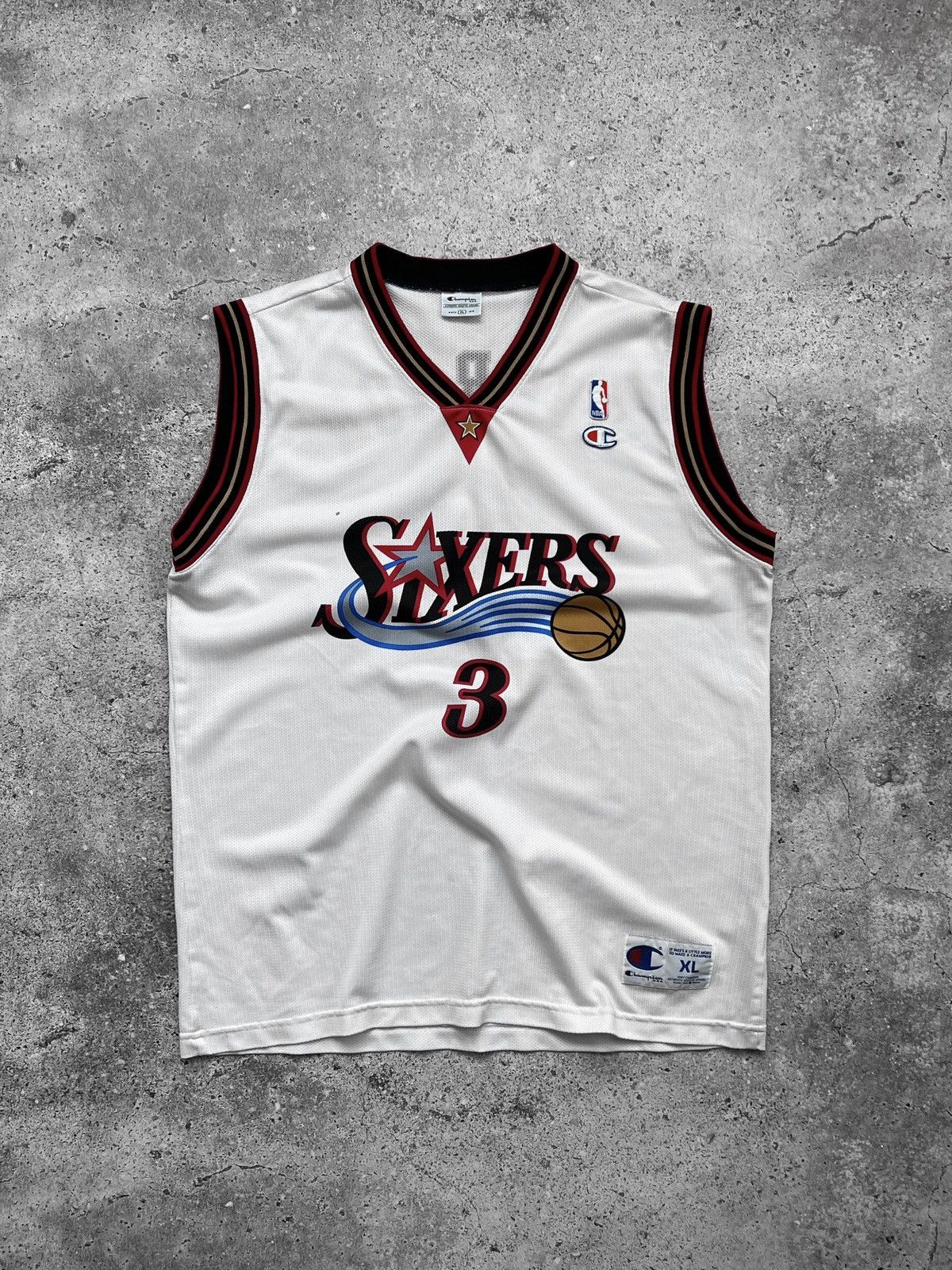 Champion × NBA × Vintage Vintage Allen Iverson Philadelphia 76ers Champion Jersey Size US XL / EU 56 / 4 - 1 Thumbnail