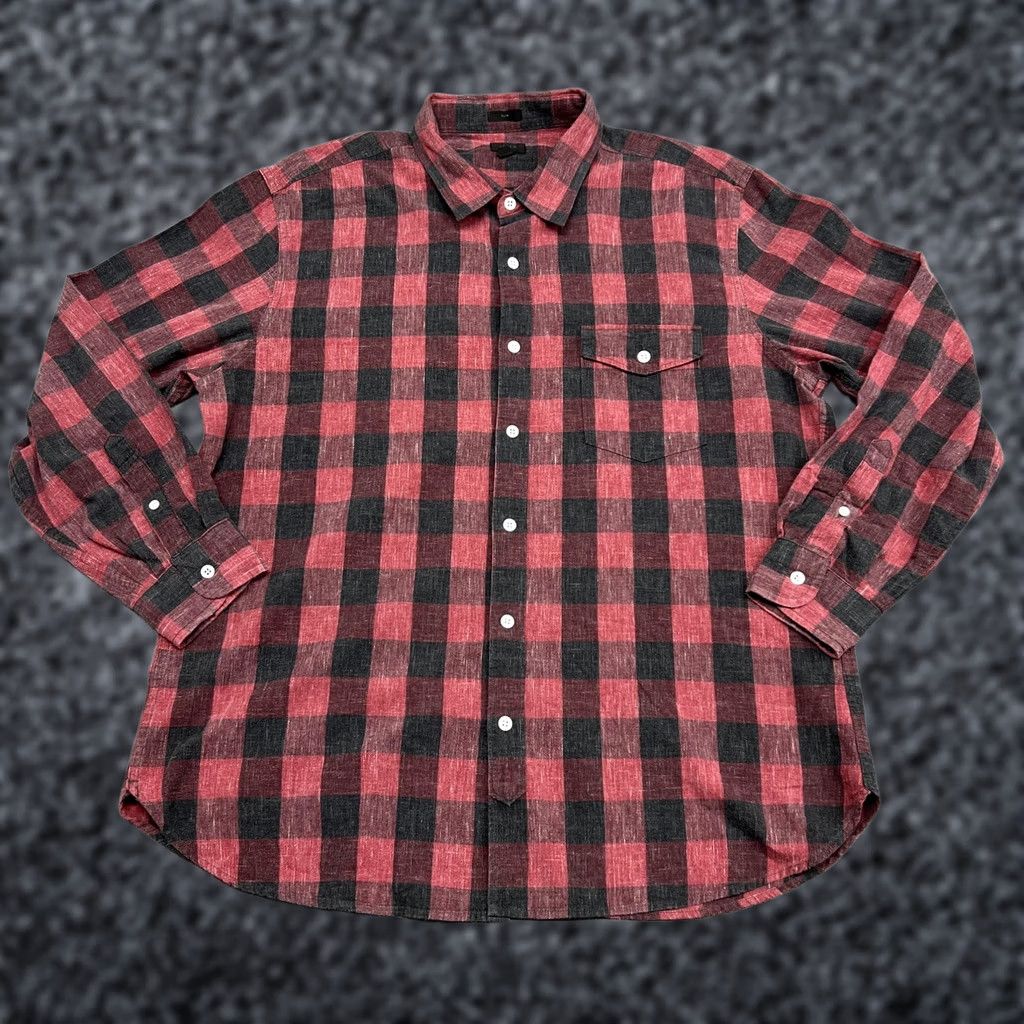 J.Crew J Crew Shirt Mens XL Red Black Buffalo Plaid Flannel Button Down Slim Fit Size US XL / EU 56 / 4 - 1 Thumbnail