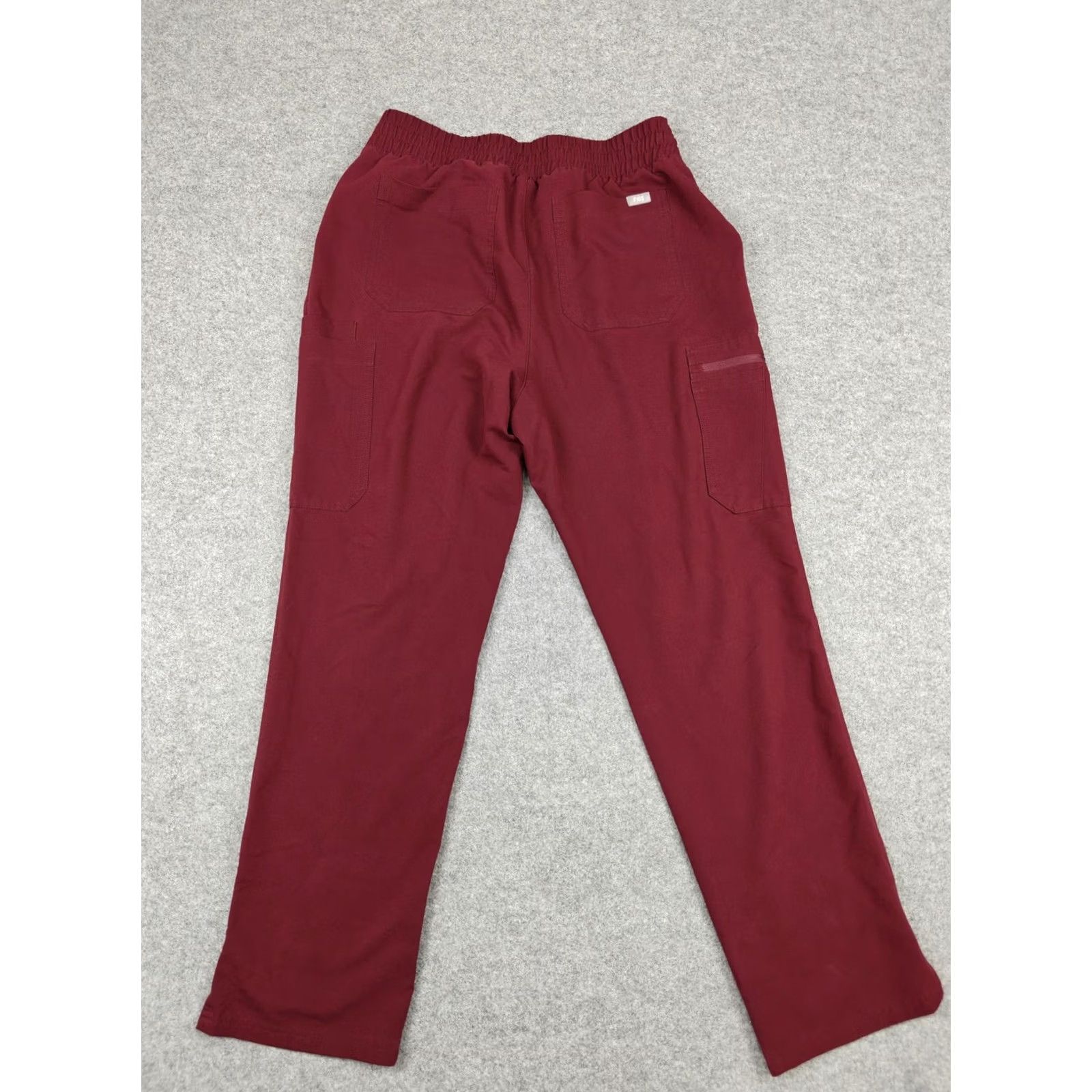 Vintage FIGS Scrub Pants Womens Large Red Technical Collection Drawstring Cargo Pockets Size 36" / US 14 / IT 50 - 5 Thumbnail