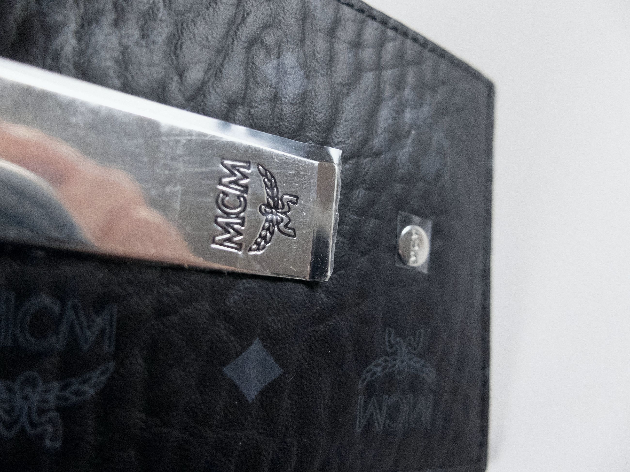 MCM MCM Visetos black coated canvas money clip card holder Size ONE SIZE - 4 Thumbnail