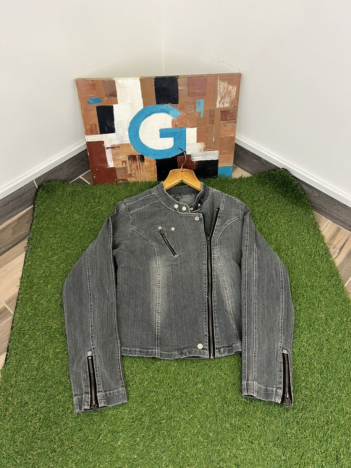 Japanese Brand × Vintage Vintage Japanese biker denim jacket Size M / US 6-8 / IT 42-44 - 1 Thumbnail