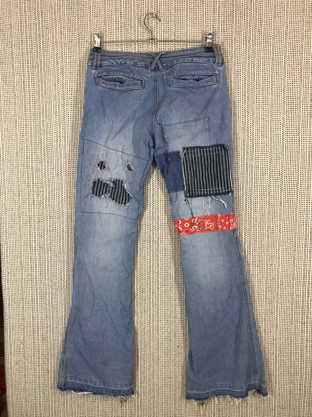 Japanese Brand ‼️JAPANASE BRAND BOOTCUT DENIM CUSTOM BANDANA PATCH‼️ Size US 29 - 7 Thumbnail