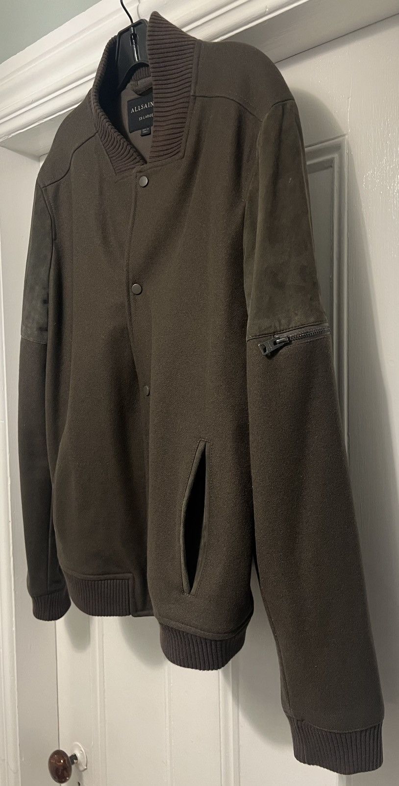 Allsaints × Designer Authentic ALLSAINTS Bomber Varsity Jacket Brown Jacket XXL Size US XXL / EU 58 / 5 - 2 Thumbnail