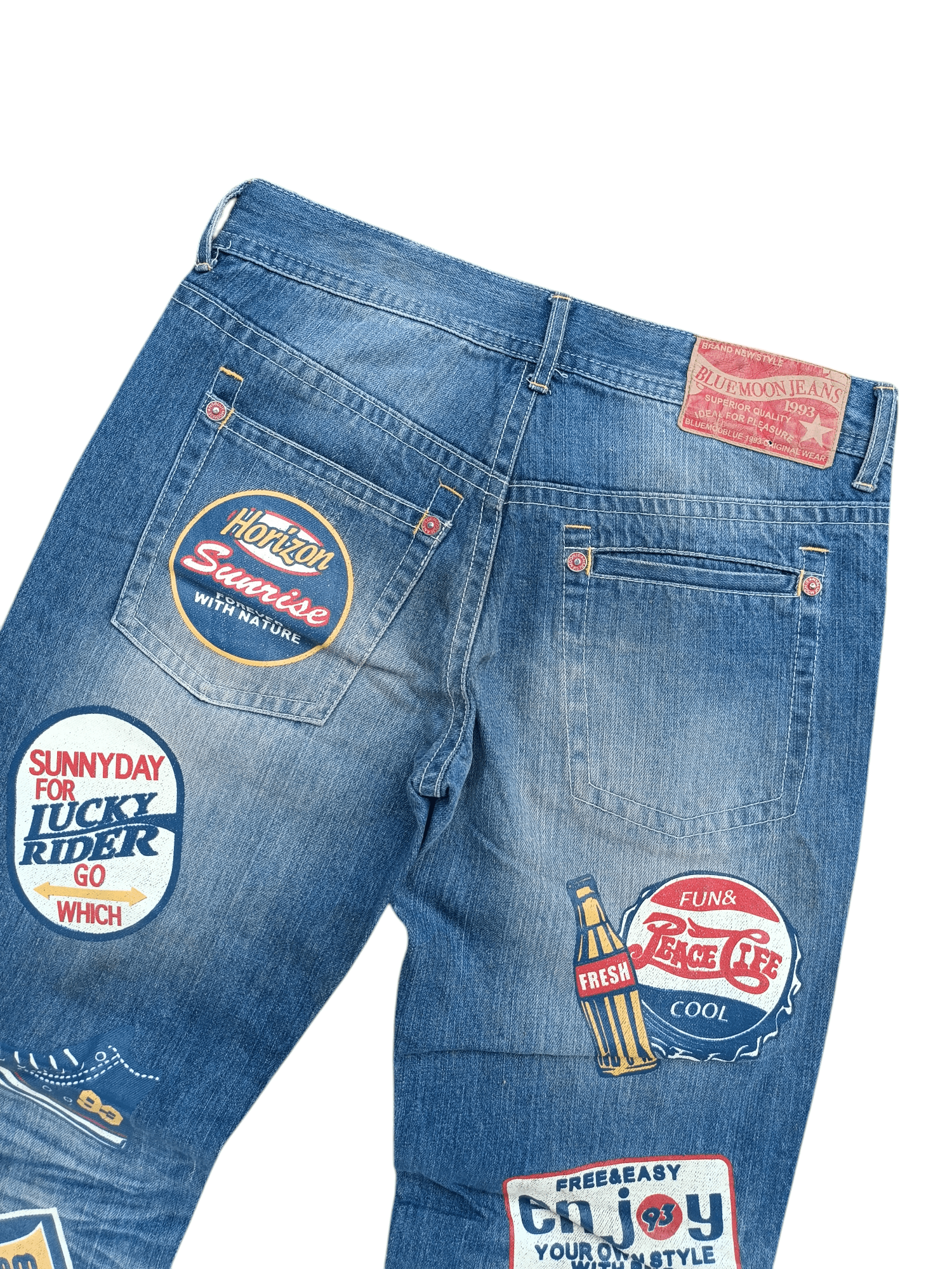 Designer × Japanese Brand × Vintage VINTAGE BLUE MOON BLUE FLORIDA 93 SURFING PAINT DESIGN DENIM Size US 32 / EU 48 - 4 Thumbnail