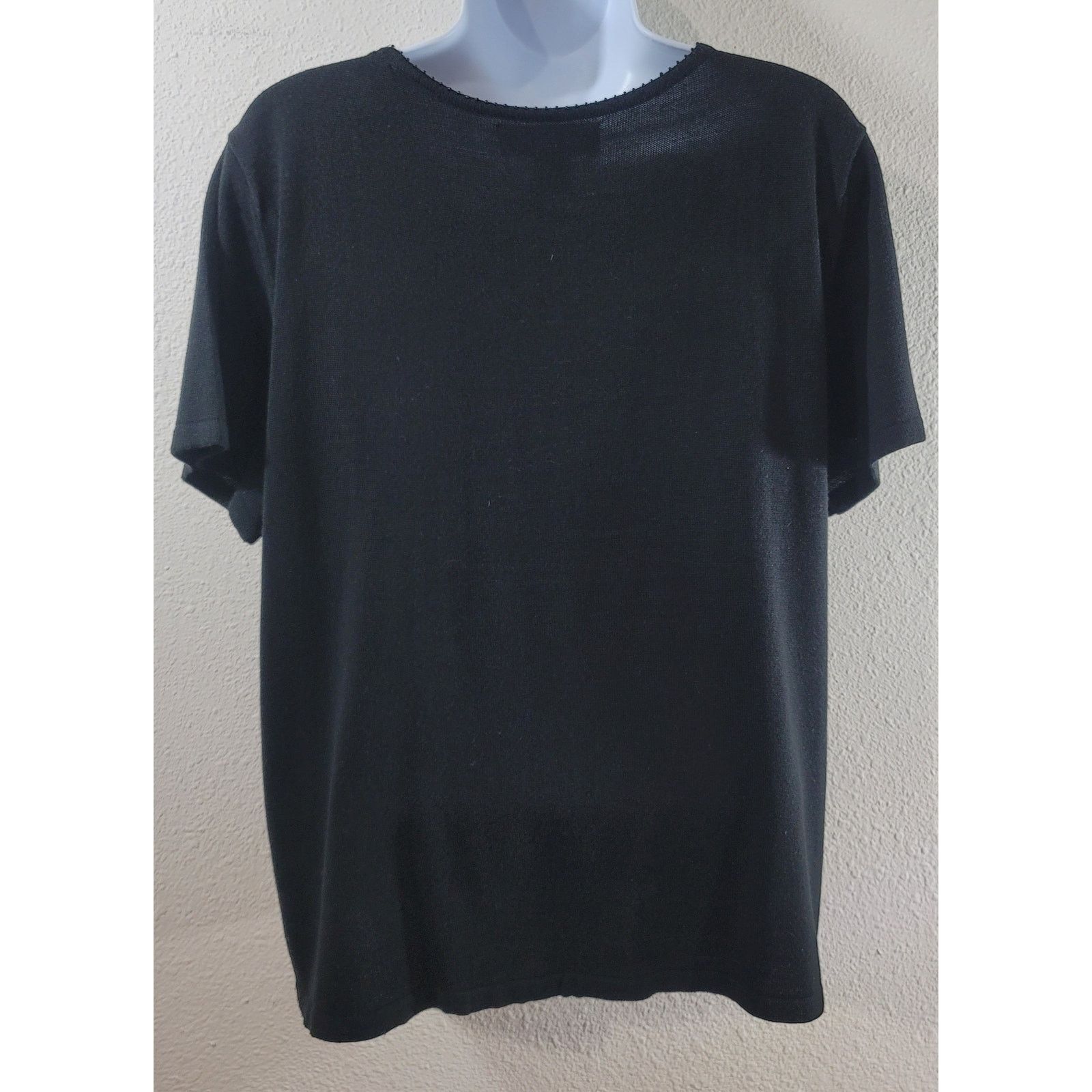 Other Judith Hart Black Small Beaded Round Neck Top XL Lightweight Size XL / US 12-14 / IT 48-50 - 3 Thumbnail