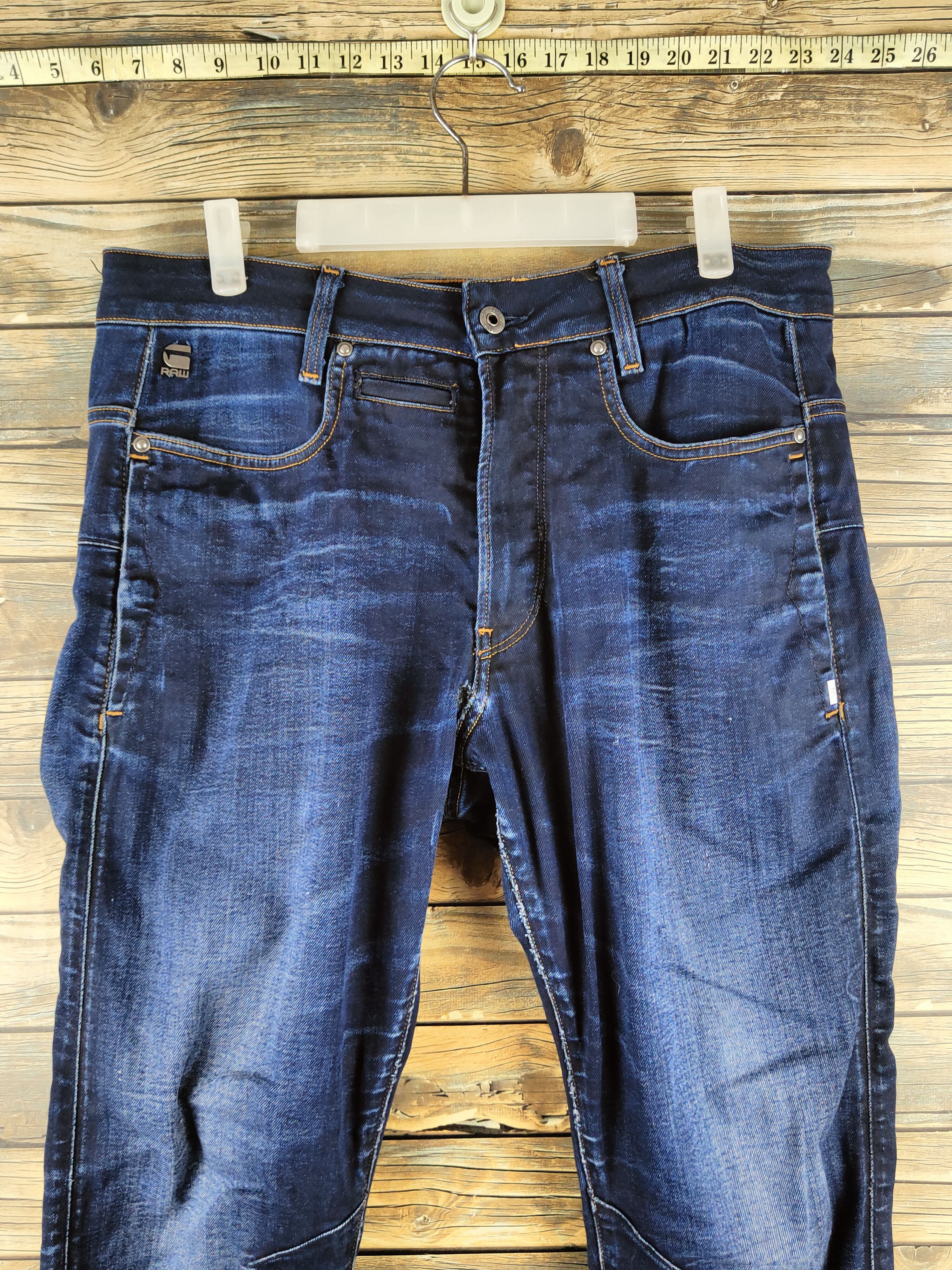 G-Star DL G-star Raw Dark Blue Distressed Ripped Jeans #S2889 Size US 33 - 2 Thumbnail