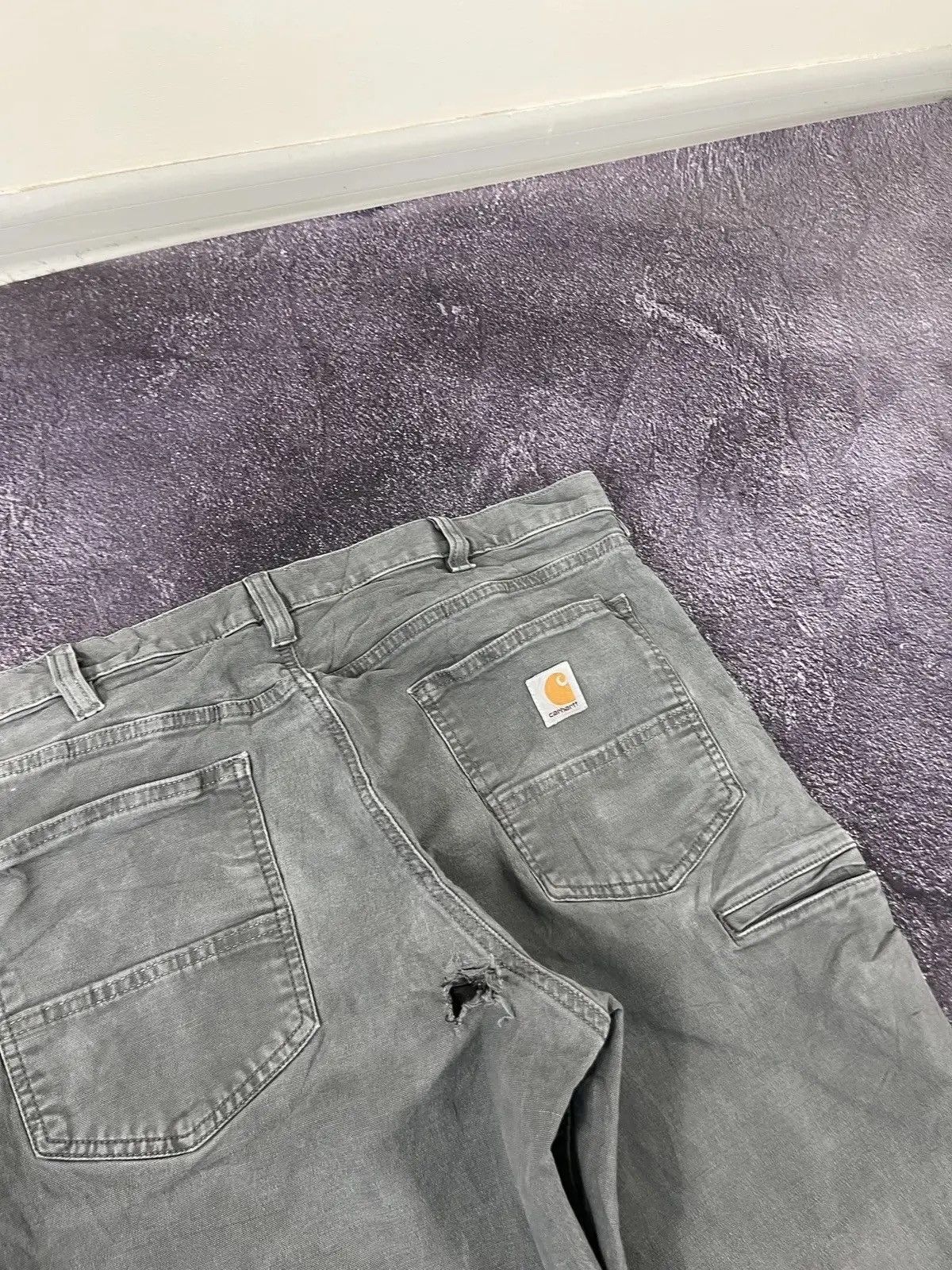 Carhartt × Vintage Vintage Carhartt Gray Carpenter Work Hype Baggy Pants Size US 38 / EU 54 - 7 Thumbnail