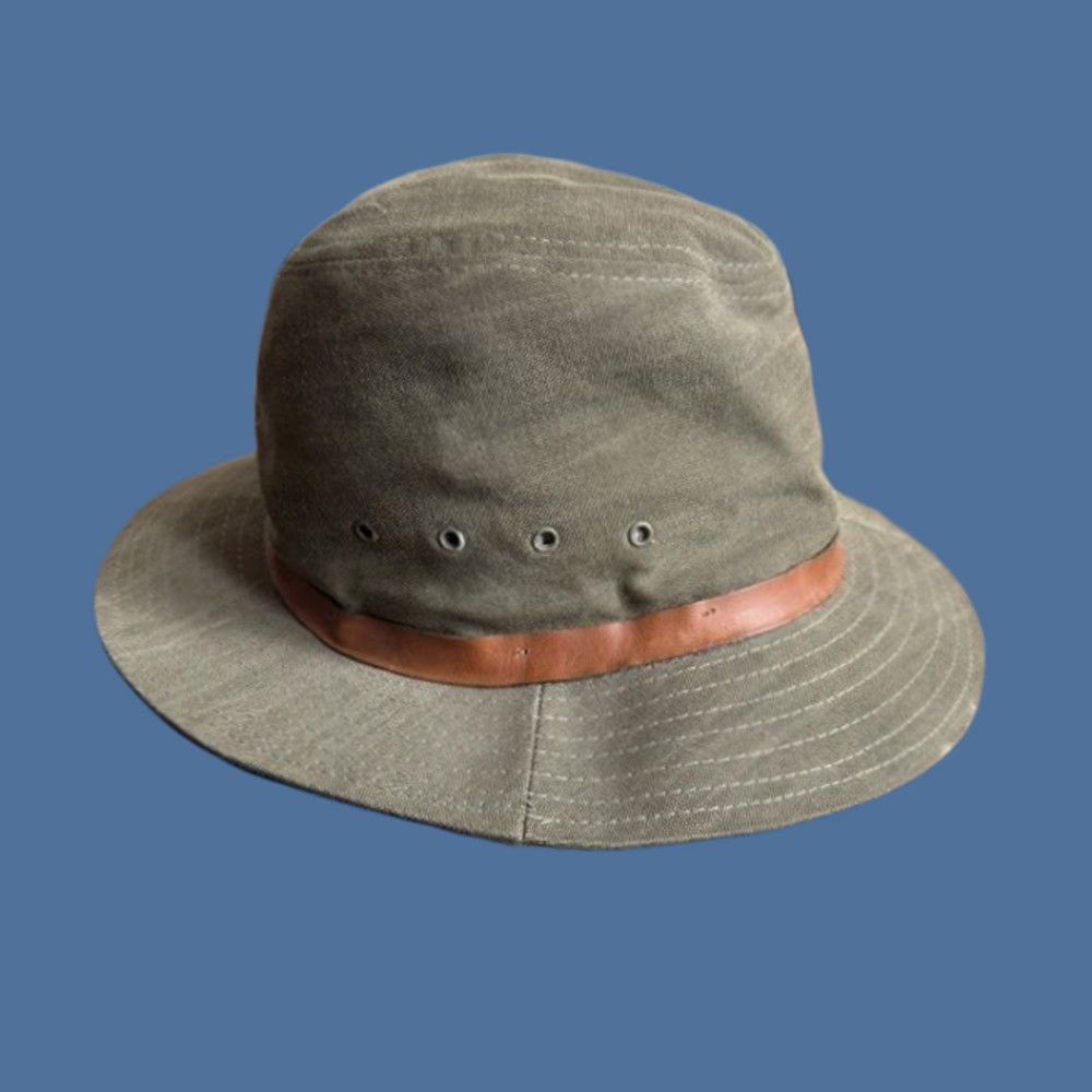 Vintage VINTAGE Quaker Marine Supply Bucket Hat Mens L Green Cotton Canvas USA Size ONE SIZE - 1 Thumbnail