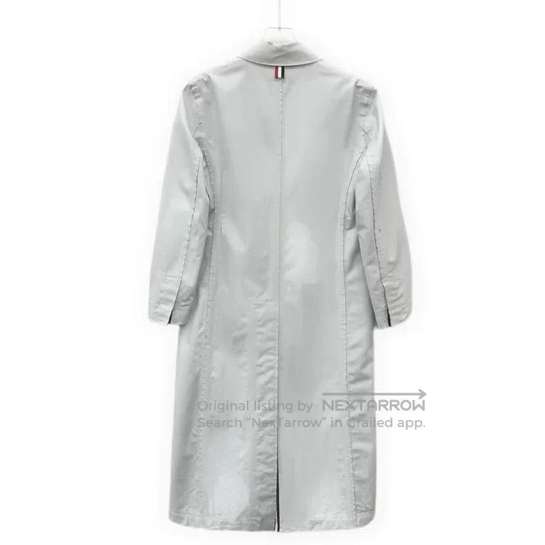 Thom Browne Thom Browne Light gray striped wool collar with single but Size XS / US 0-2 / IT 36-38 - 2 Thumbnail
