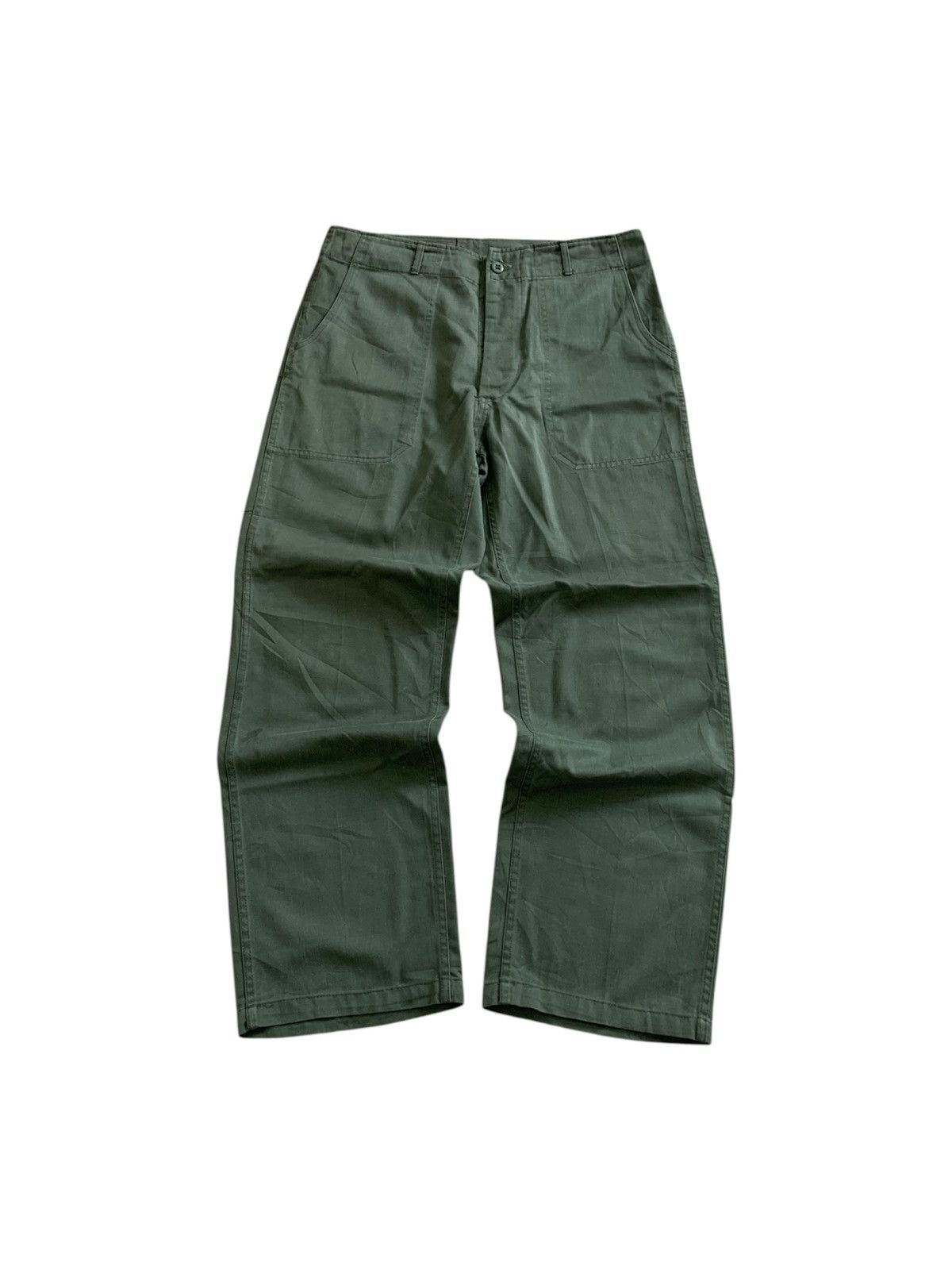 Japanese Brand Vintage 80s Korean Army HBT OG Trousers Size US 34 / EU 50 - 1 Thumbnail