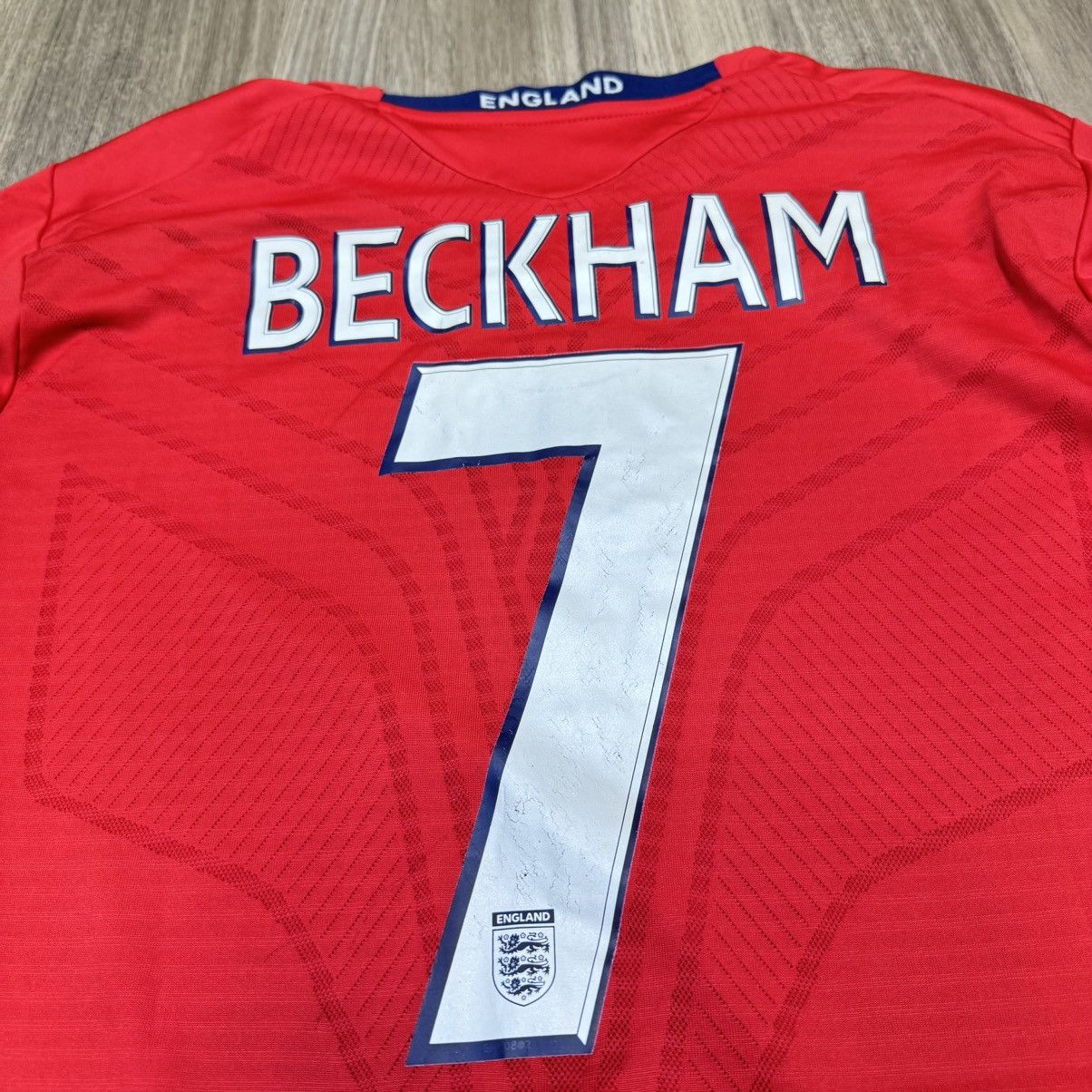 Umbro England 08/09 Longsleeves home shirt #7 Beckham Size US XL / EU 56 / 4 - 6 Thumbnail