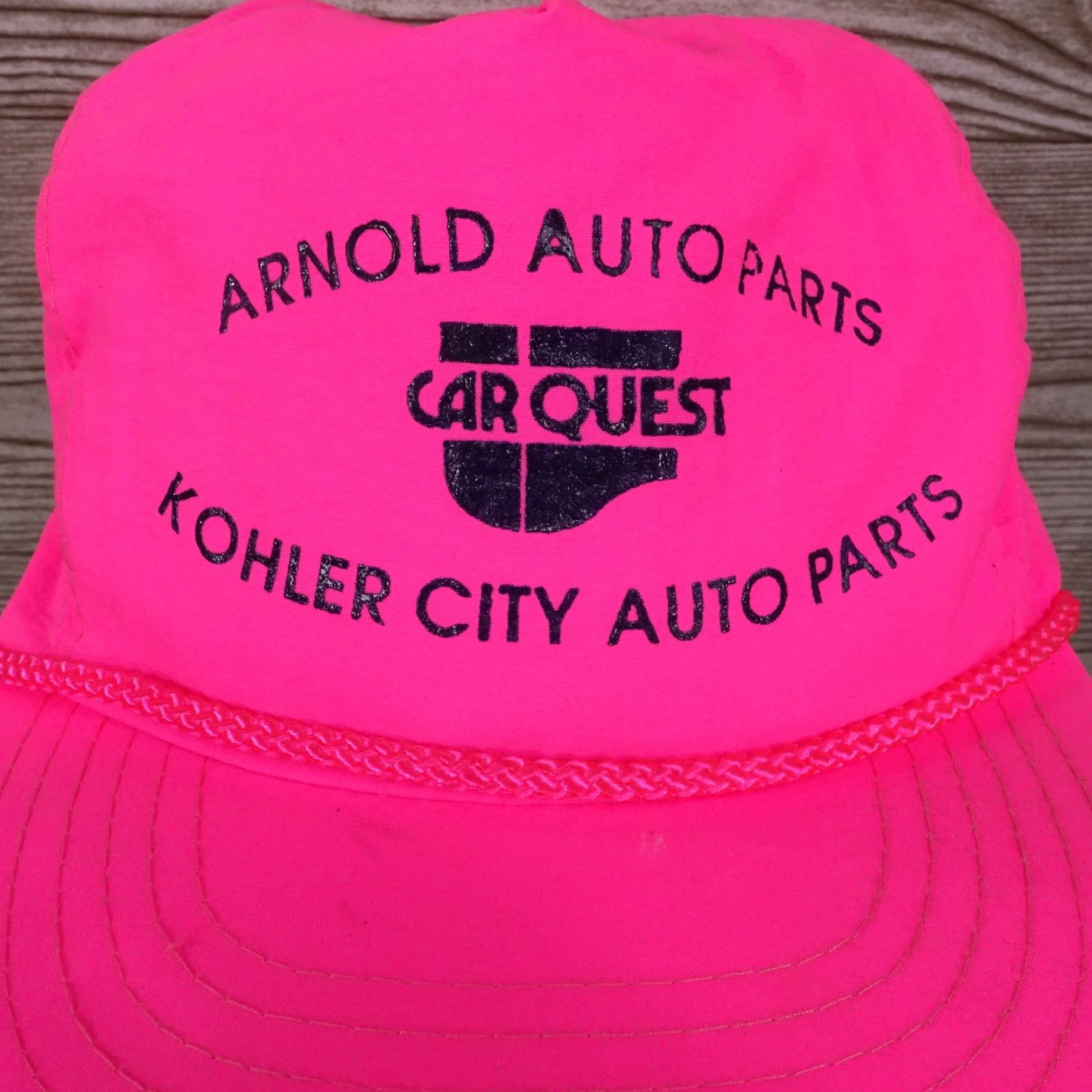 Vintage VINTAGE Carquest Arnold Kohler City Missouri MO Neon Pink Trucker Snapback Hat – Adjustable Unisex Adults Pink Cap, 90s? Vintage Casual Headwear Size ONE SIZE - 2 Thumbnail