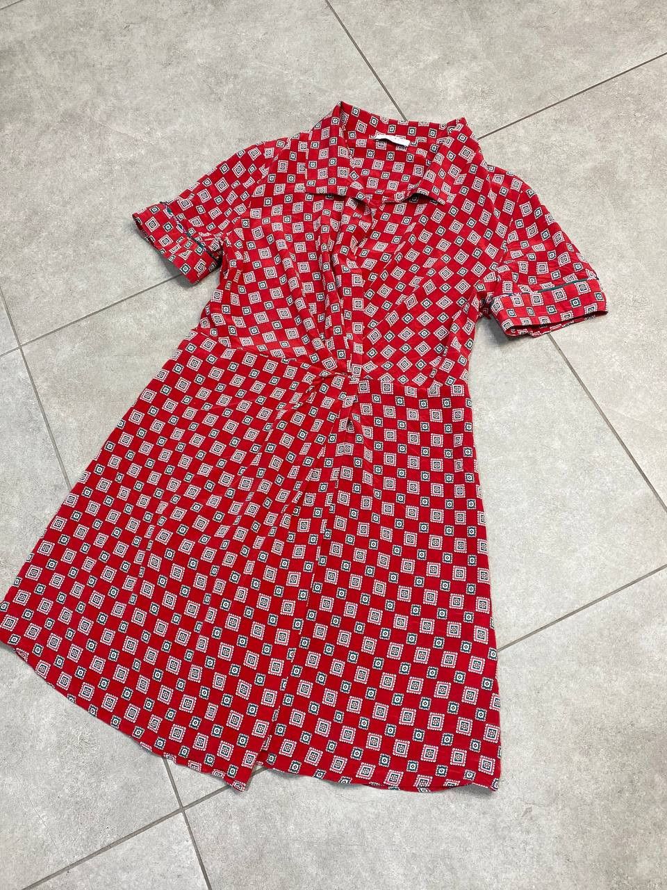 Sandro Sandro Violet Geometric Print Silk Midi Dress Size S / US 4 / IT 40 - 3 Thumbnail
