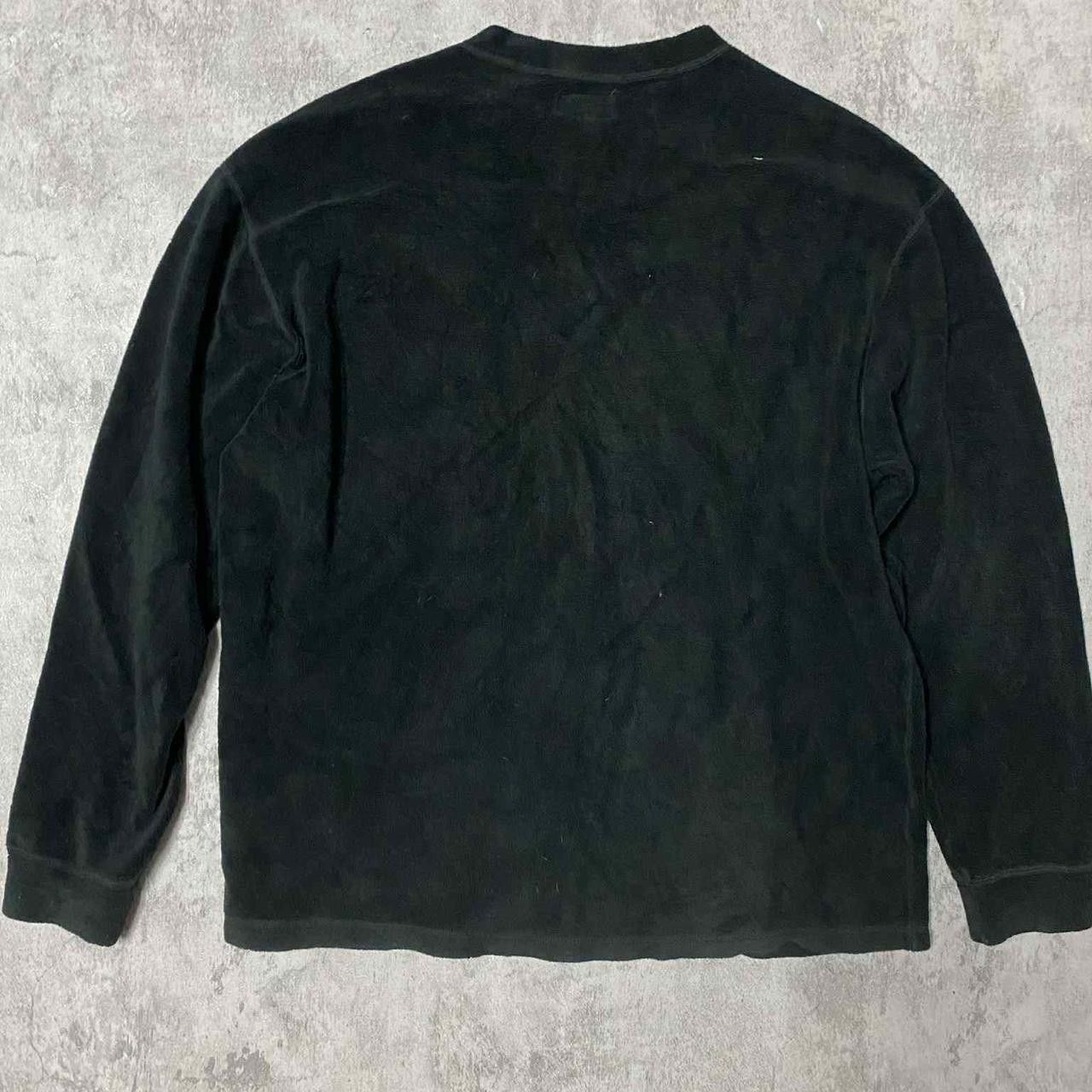 Calvin Klein Black velvet V-neck sweatshirt #velvet #vneck Size US XL / EU 56 / 4 - 4 Thumbnail