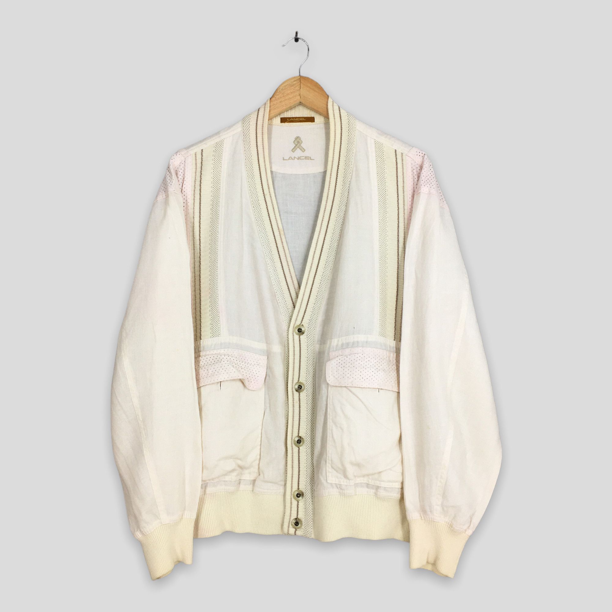 Designer × Lancel Vintage 90s Lancel Paris Cardigan Sweatshirt XLarge Size US XL / EU 56 / 4 - 1 Thumbnail