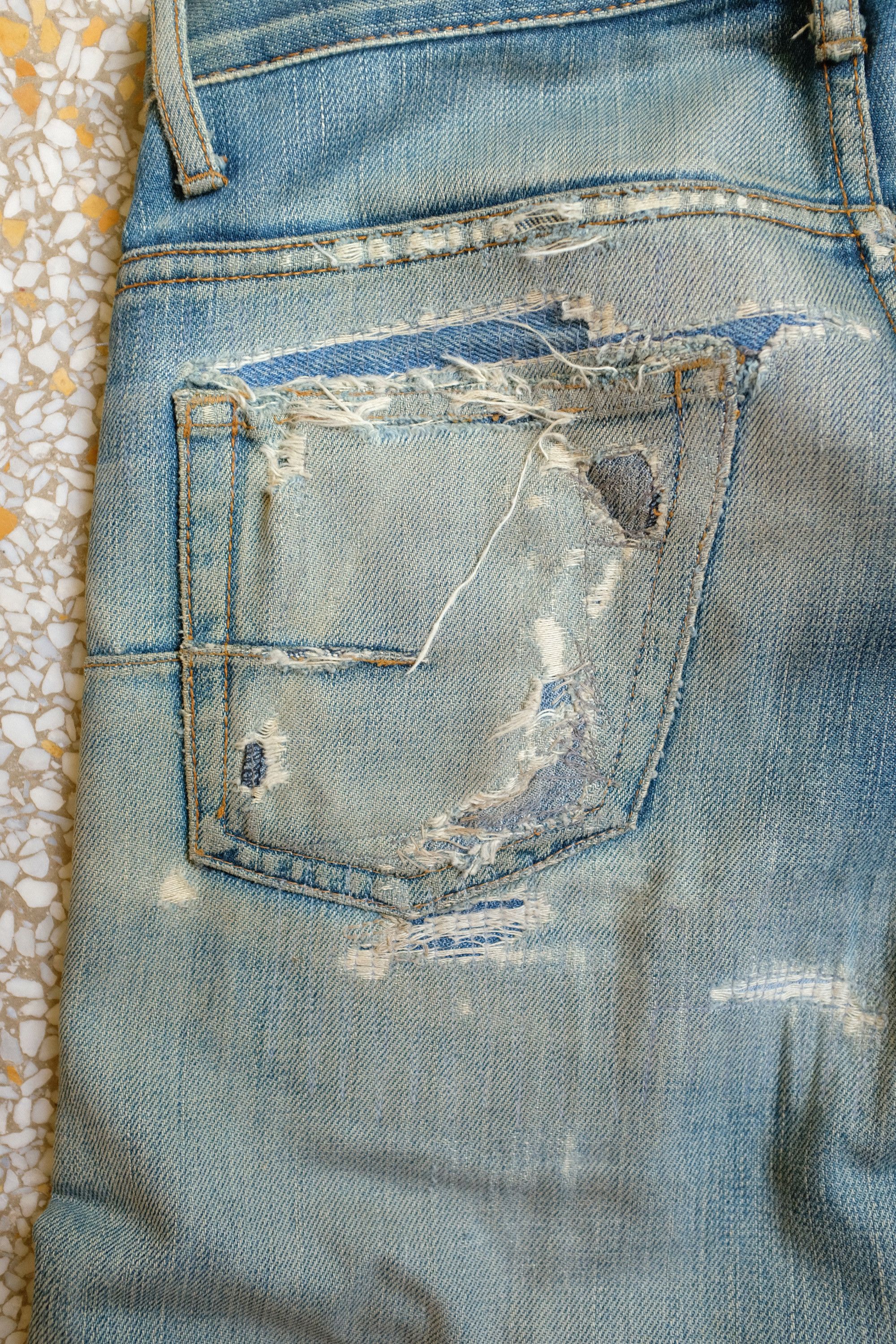 Dior Dior Homme MIJ Jeans Thrashed Repaired Hedi Slimane Size US 26 / EU 42 - 17 Thumbnail