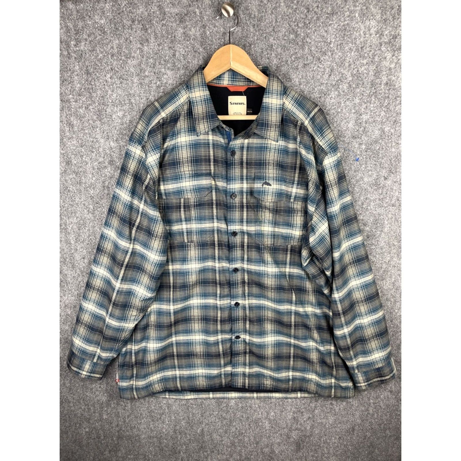 Vintage Simms Fishing Shirt Mens 2XL Flannel Plaid Thermal Waffle Lined Shacket Button Size US XXL / EU 58 / 5 - 2 Thumbnail