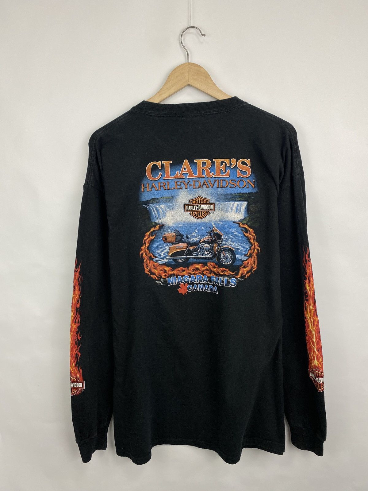 Harley Davidson 🇺🇸Vintage Y2K Harley Davidson Fire Skull Niagara Falls Canada Size US XL / EU 56 / 4 - 9 Thumbnail