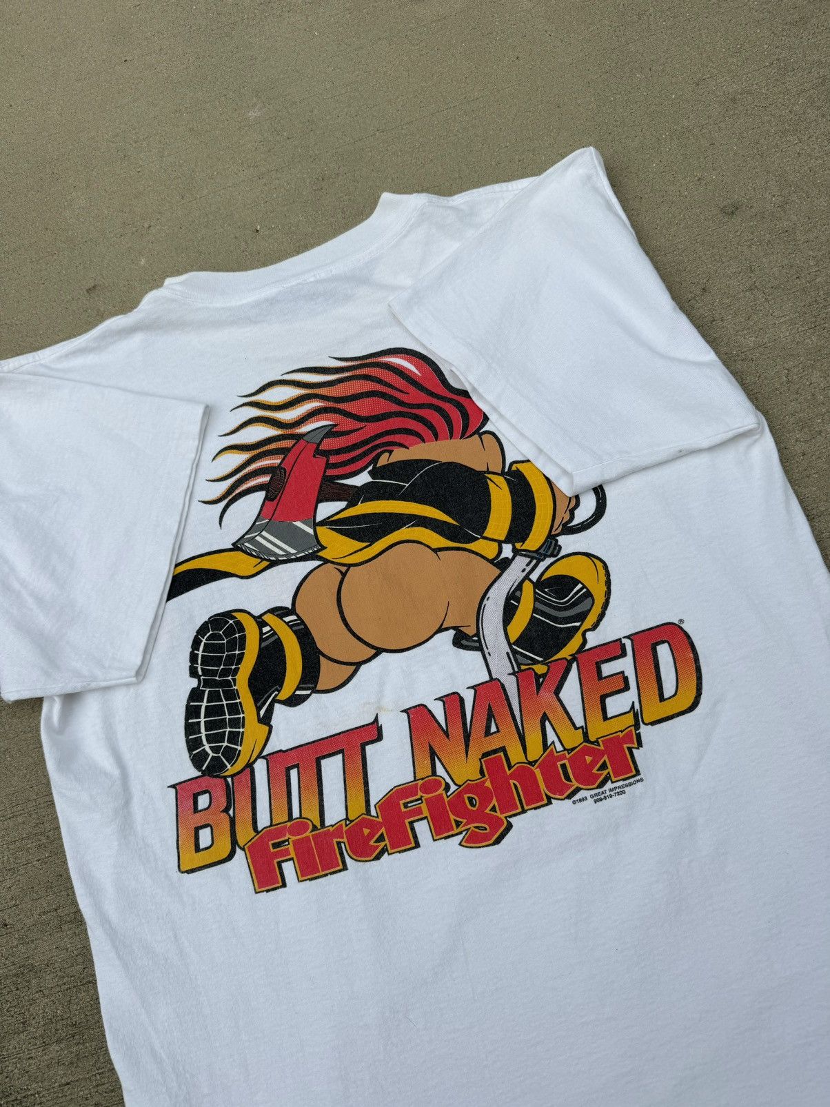 Vintage 1993 Butt Naked Fire Fighter funny 90s vintage grail Size US L / EU 52-54 / 3 - 2 Thumbnail