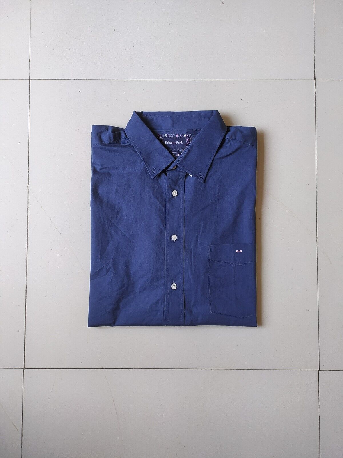 image of Eden Park Dark Blue Shirt With Contrasting Elbow Patches$140, Men's (Size 2XL)