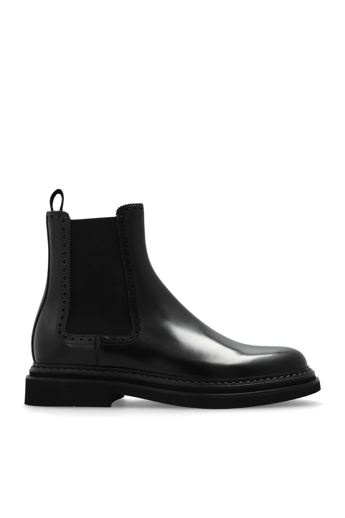 o1s22i1n0225 Brushed Leather Chelsea Ankle Boots in Black