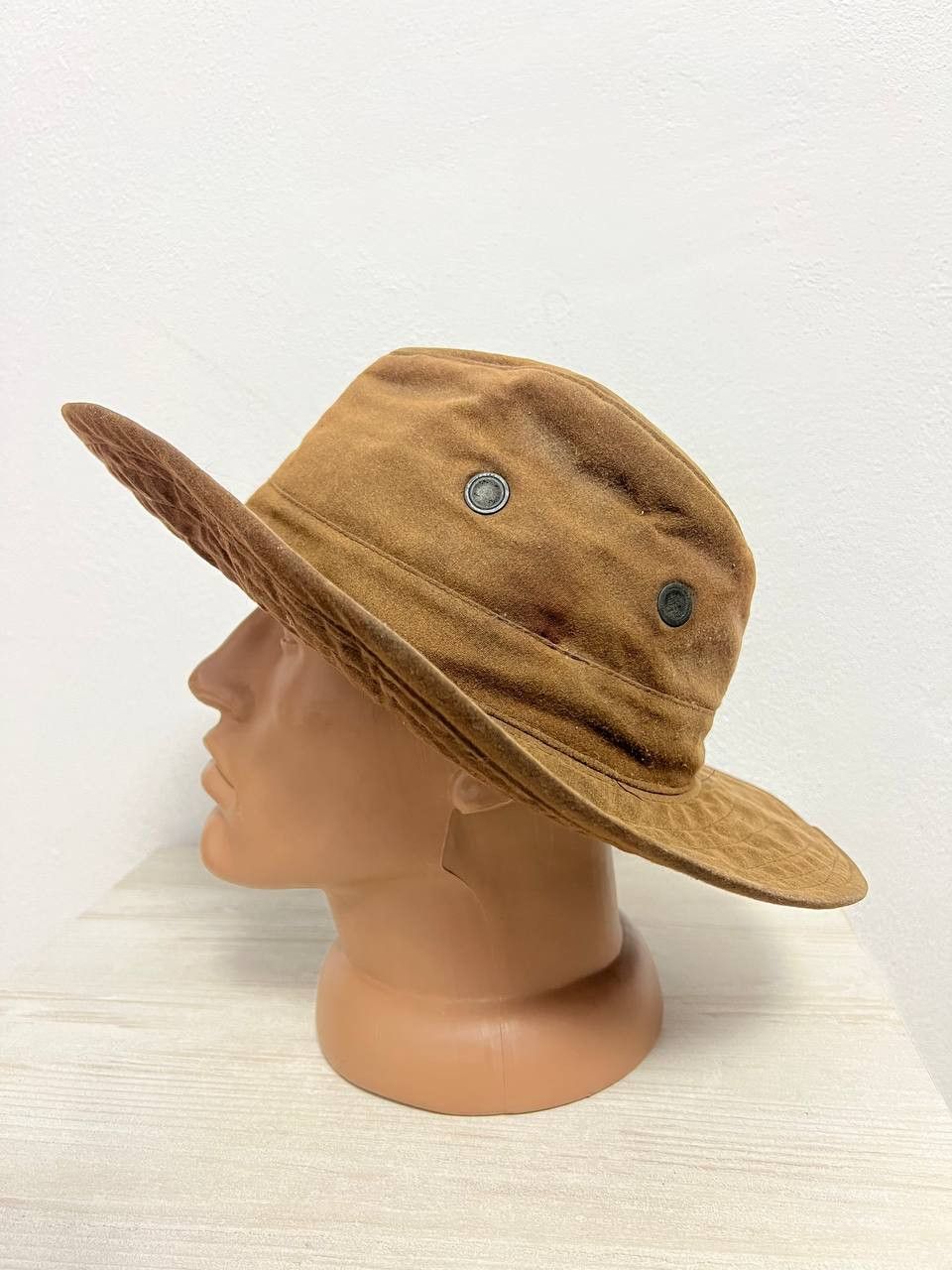 Barbour Vintage Backhouse Barbour Fedora Hat Wax Light Brown sz L Size ONE SIZE - 4 Thumbnail